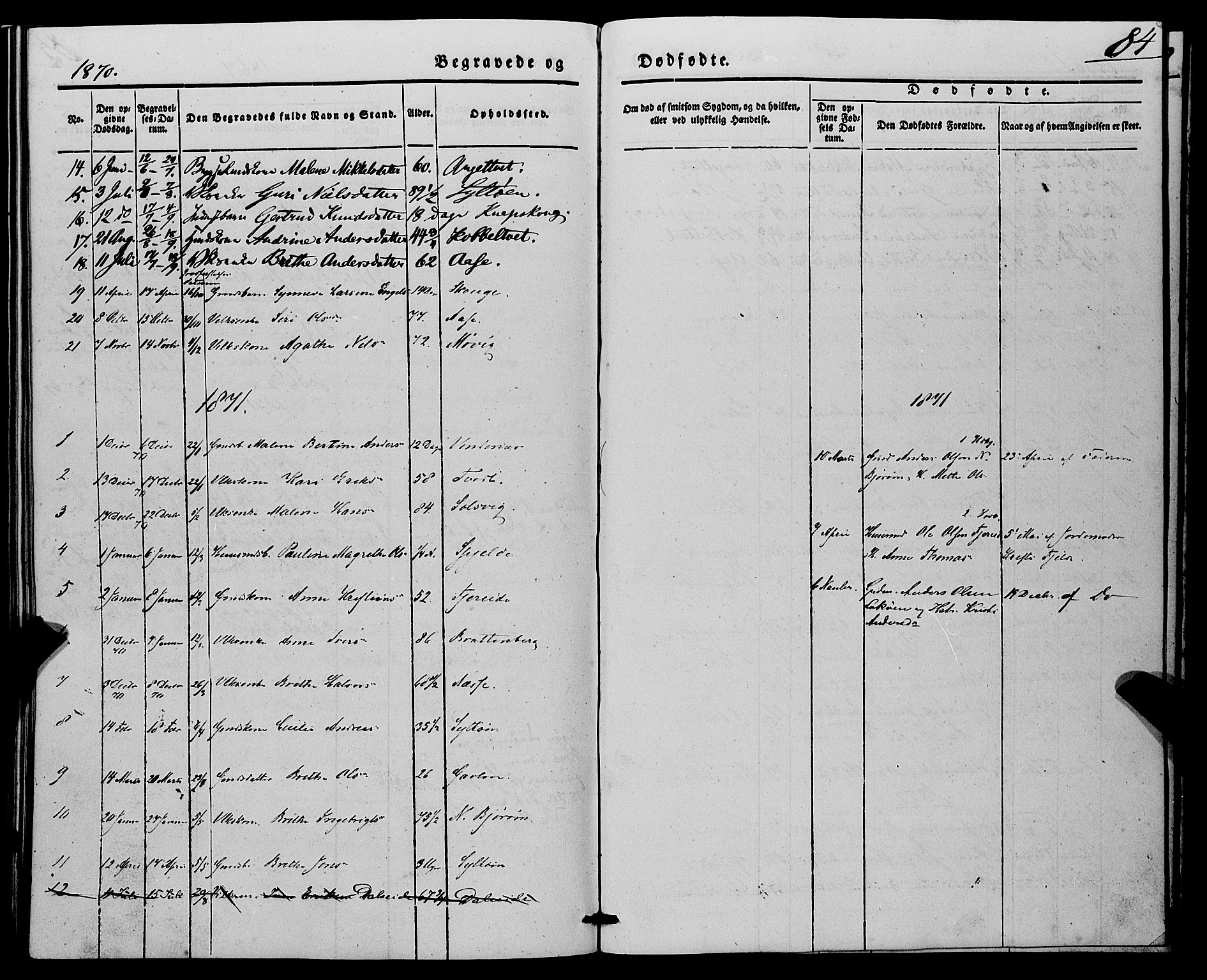 Fjell sokneprestembete, AV/SAB-A-75301/H/Haa: Parish register (official) no. A 7, 1847-1877, p. 84
