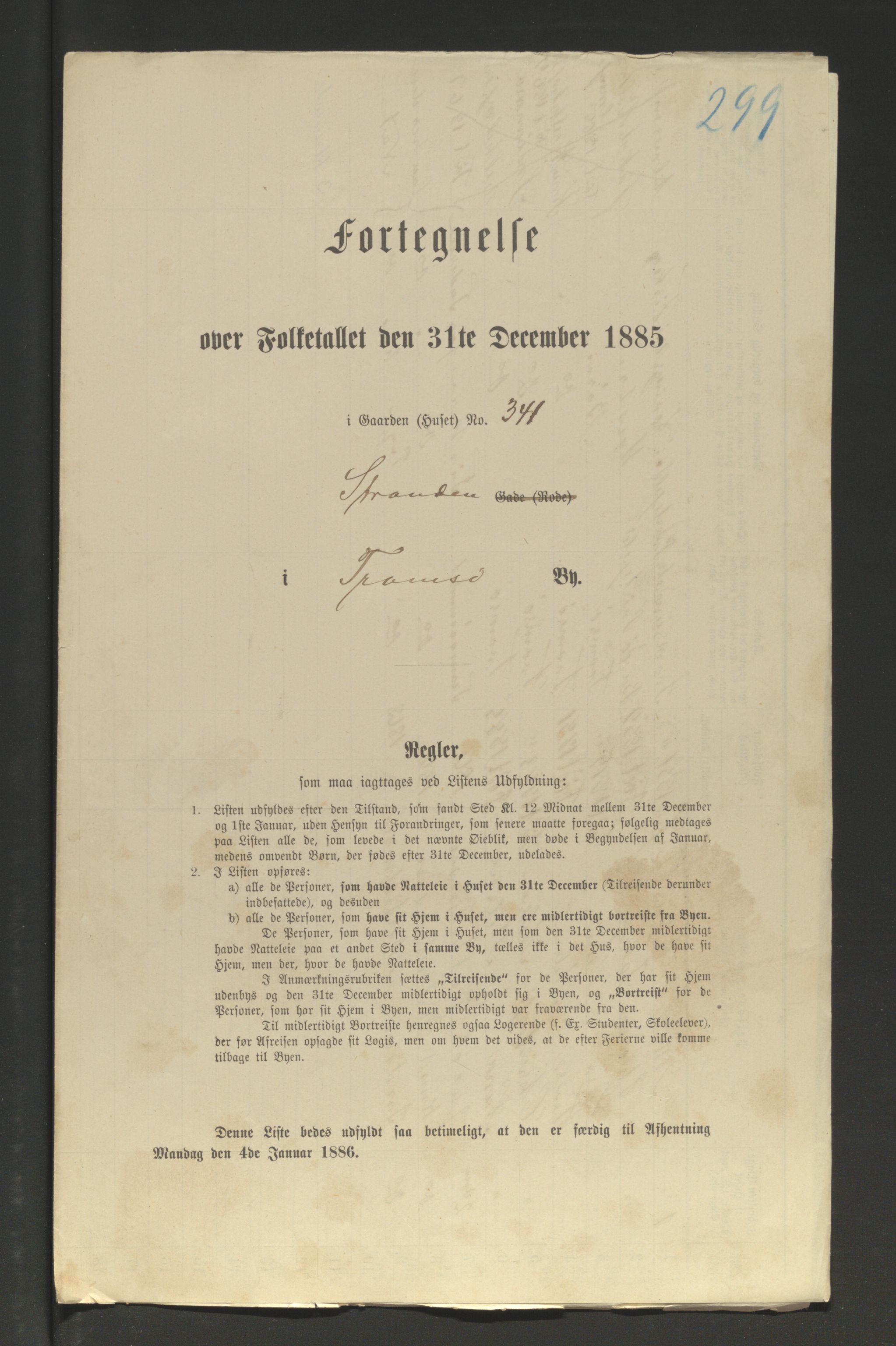 SATØ, 1885 census for 1902 Tromsø, 1885, p. 299a