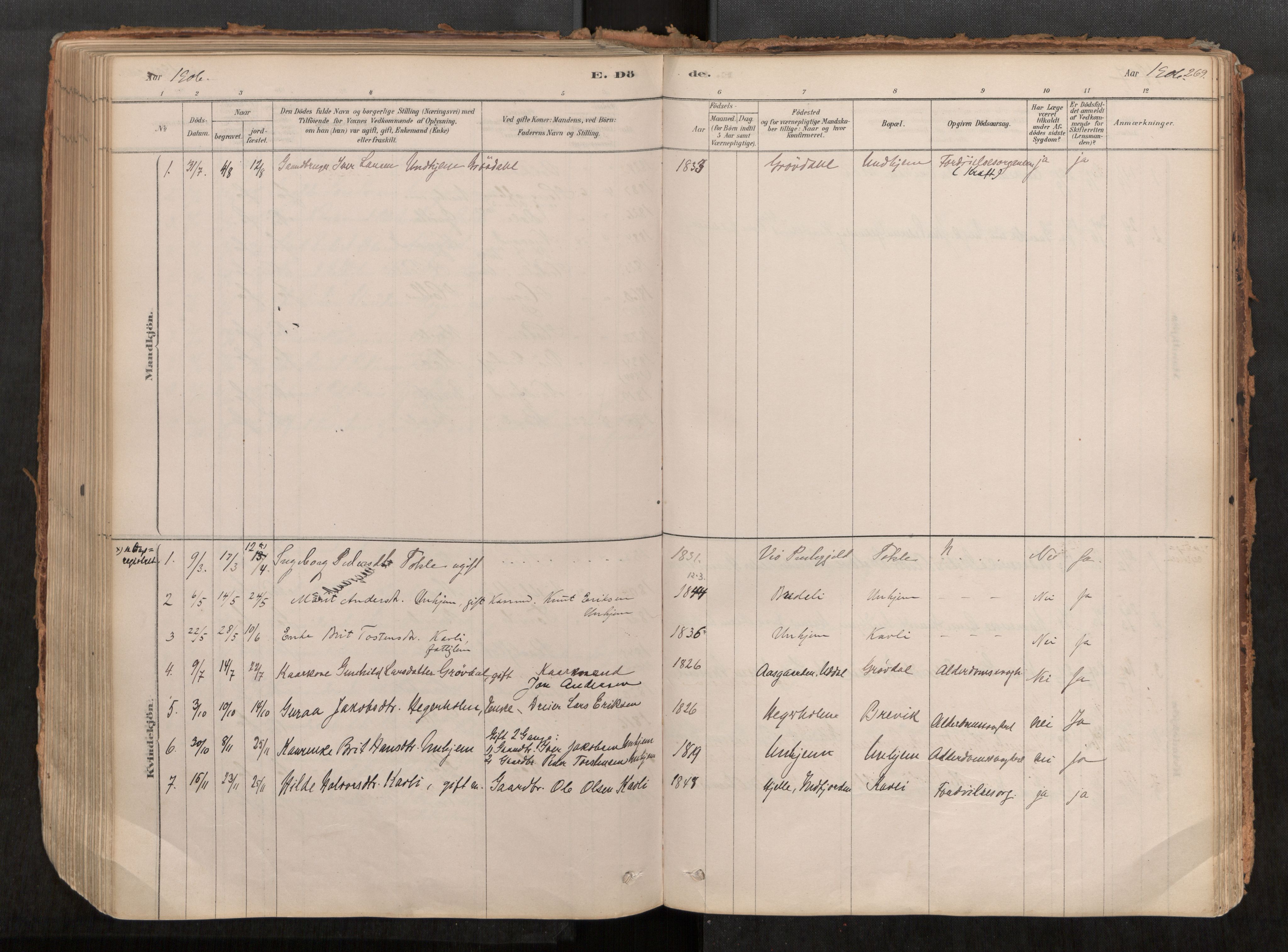 Ministerialprotokoller, klokkerbøker og fødselsregistre - Møre og Romsdal, SAT/A-1454/545/L0594: Parish register (official) no. 545A03, 1878-1920, p. 269