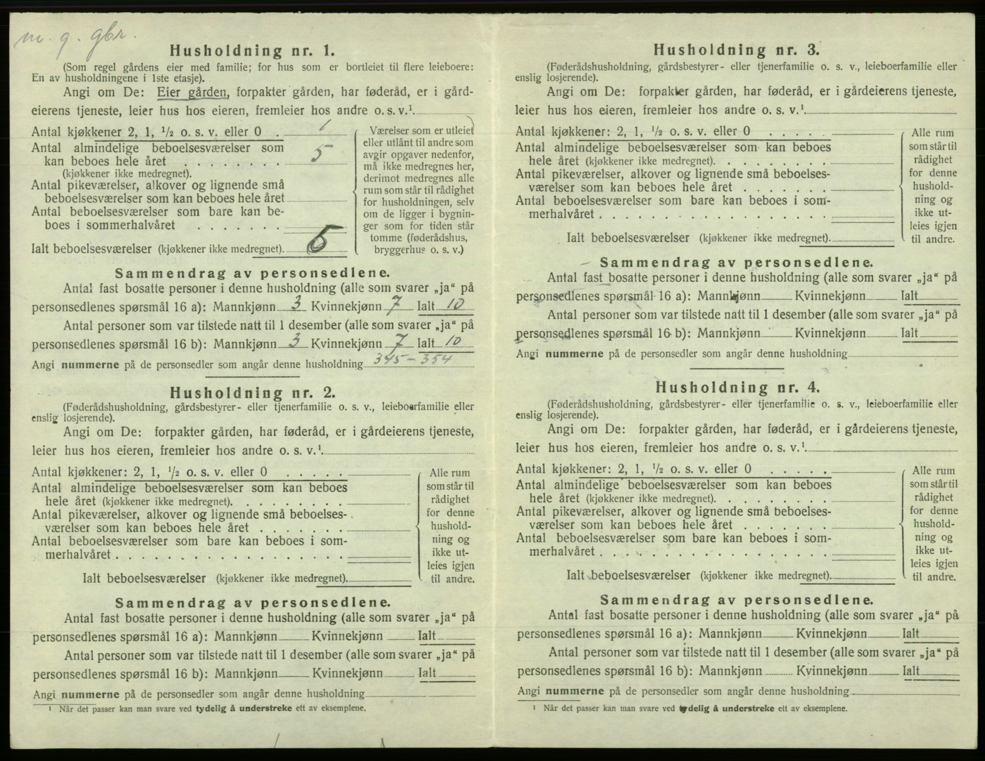 SAB, 1920 census for Fana, 1920, p. 3501