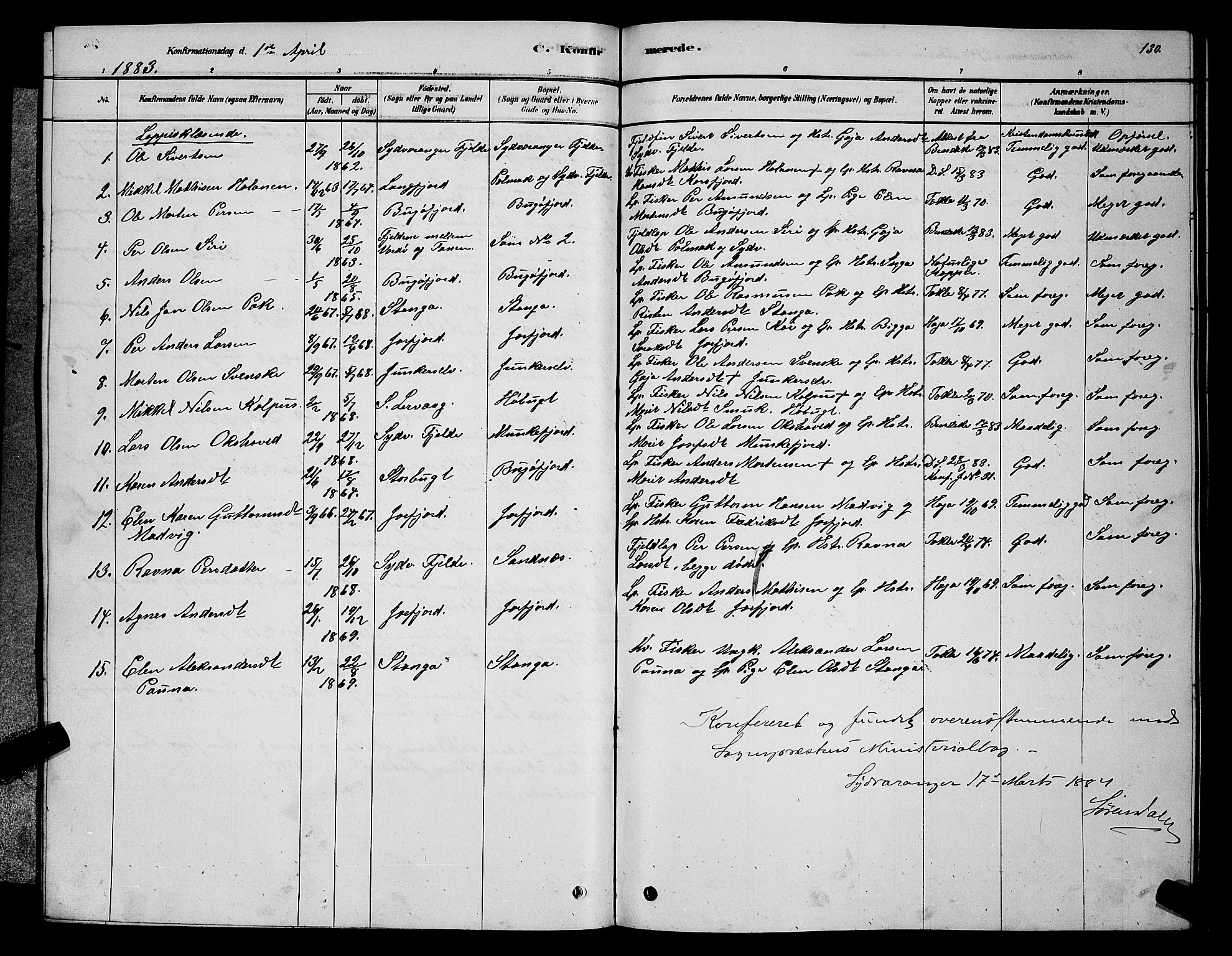 Sør-Varanger sokneprestkontor, AV/SATØ-S-1331/H/Hb/L0003klokker: Parish register (copy) no. 3, 1878-1891, p. 130