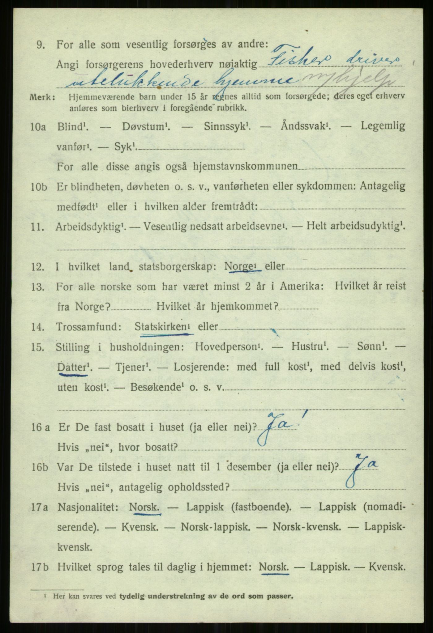 SATØ, 1920 census for Helgøy, 1920, p. 3205