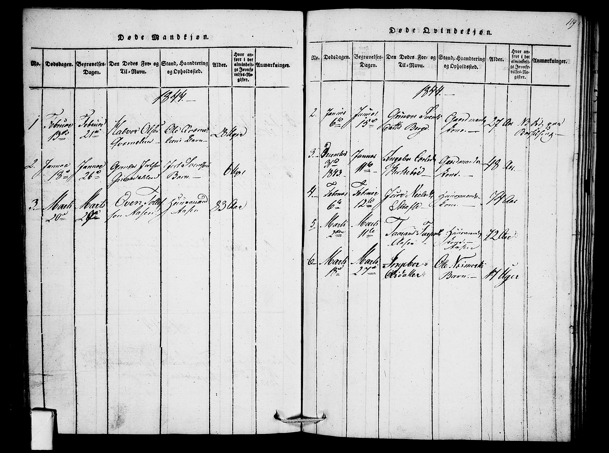 Mo kirkebøker, SAKO/A-286/F/Fb/L0001: Parish register (official) no. II 1, 1814-1844, p. 119