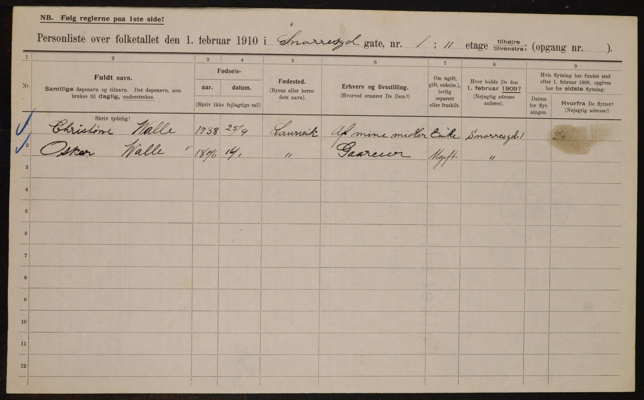 OBA, Municipal Census 1910 for Kristiania, 1910, p. 93511