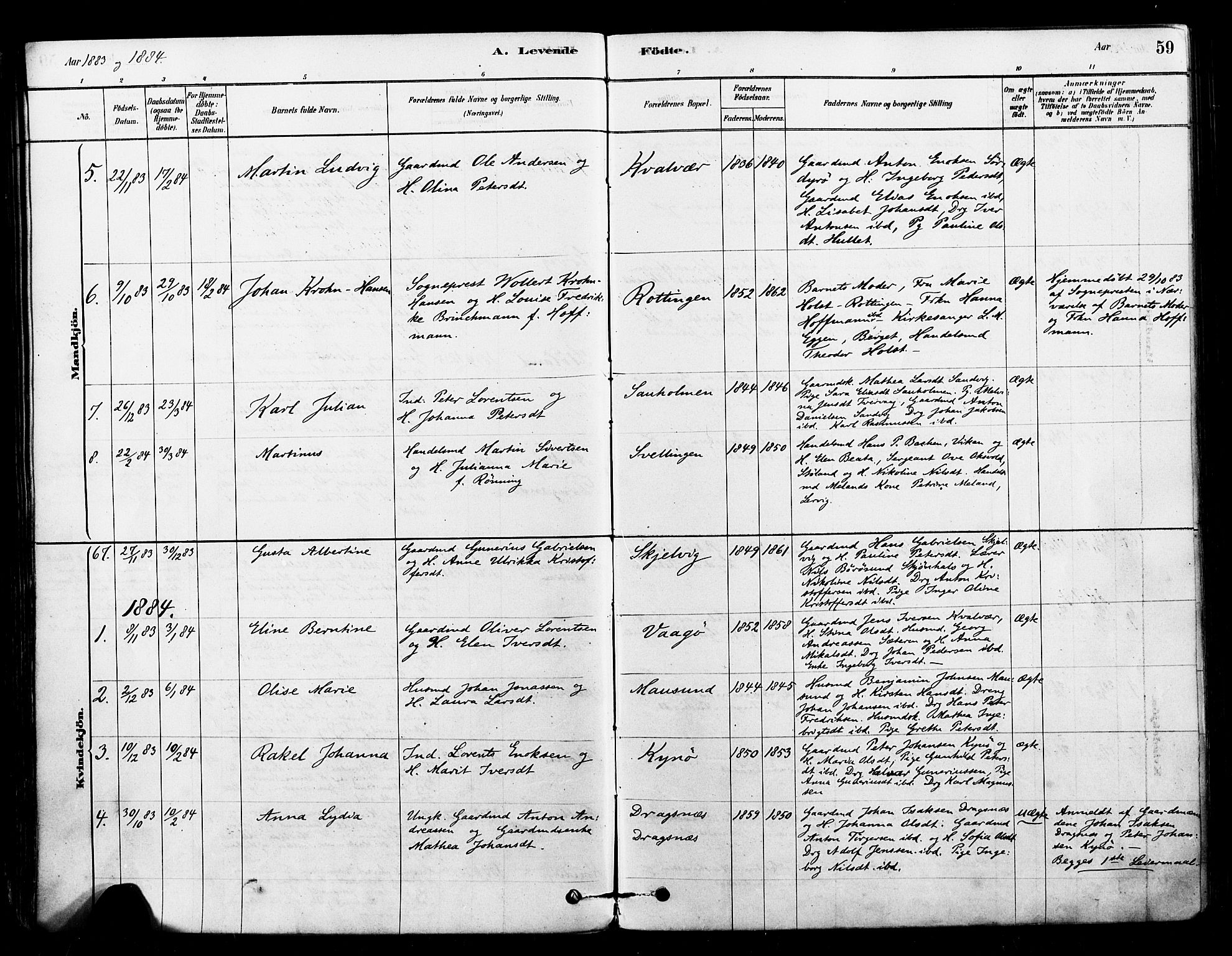 Ministerialprotokoller, klokkerbøker og fødselsregistre - Sør-Trøndelag, SAT/A-1456/640/L0578: Parish register (official) no. 640A03, 1879-1889, p. 59