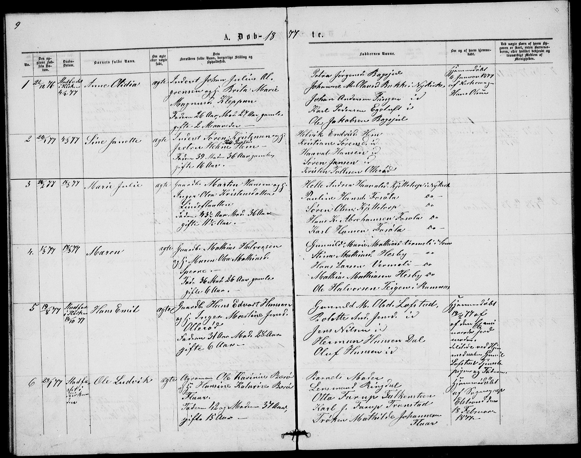 Våle kirkebøker, AV/SAKO-A-334/G/Gb/L0001: Parish register (copy) no. II 1, 1874-1891, p. 9