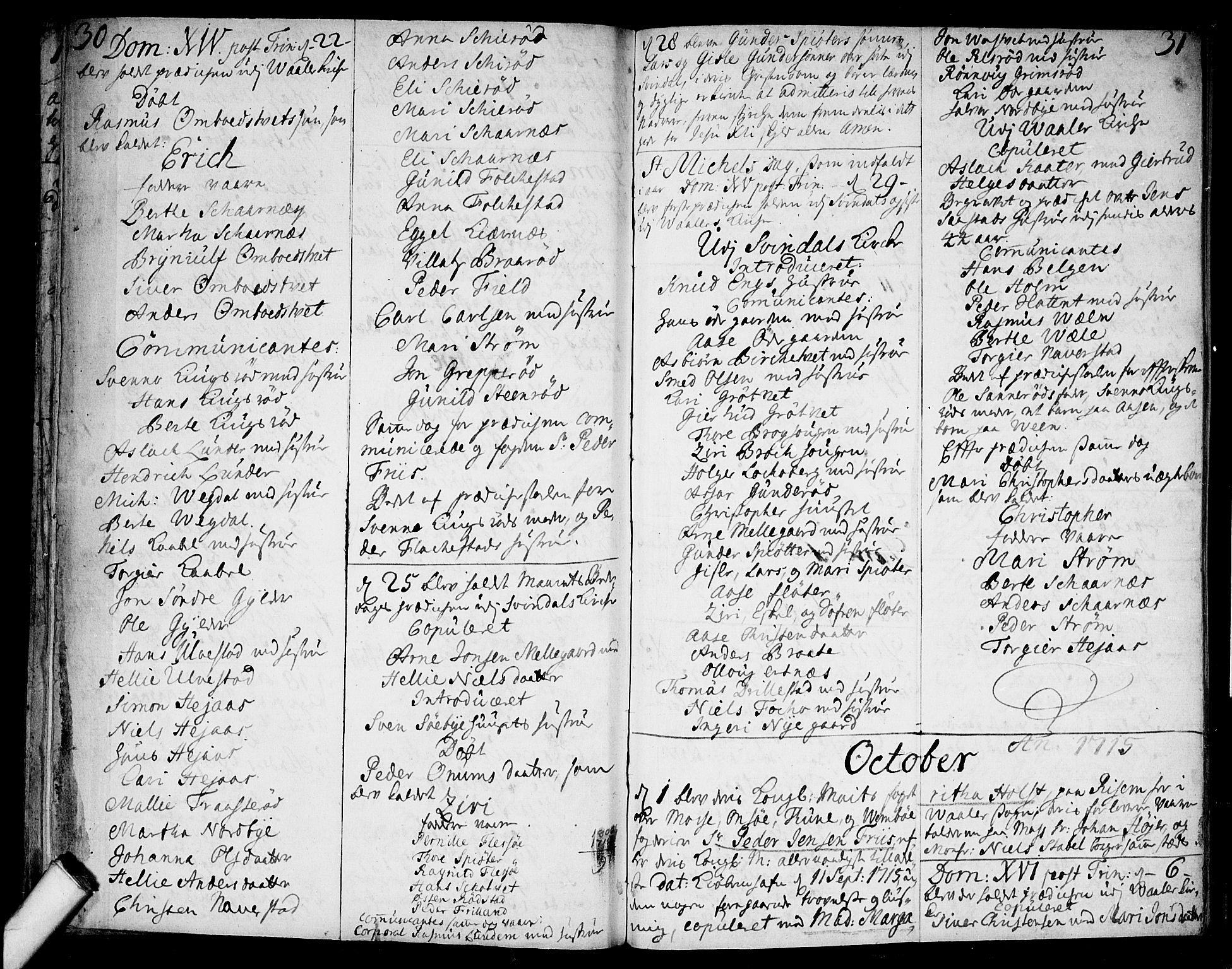 Våler prestekontor Kirkebøker, SAO/A-11083/F/Fa/L0001: Parish register (official) no. I 1, 1715-1715, p. 30-31