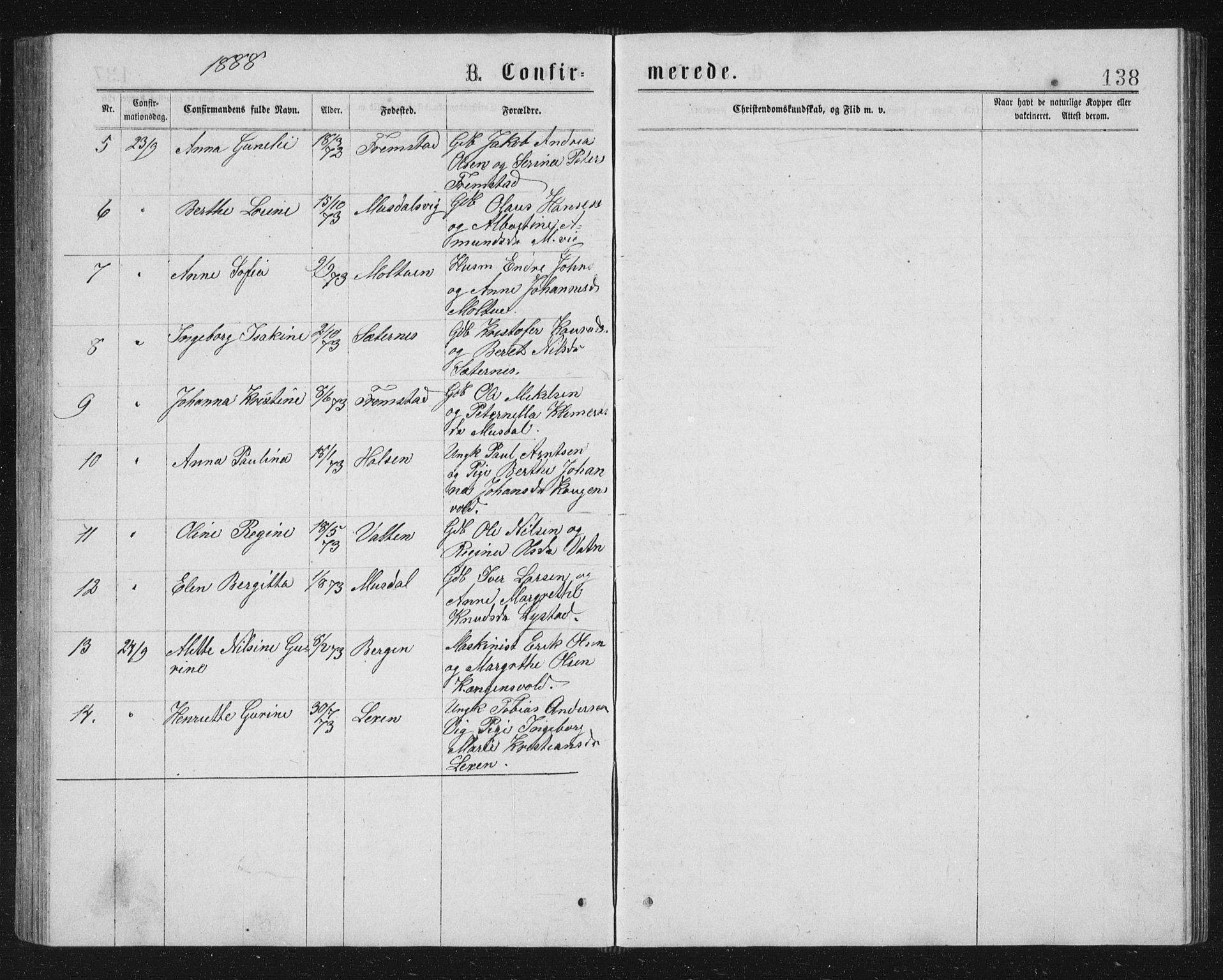 Ministerialprotokoller, klokkerbøker og fødselsregistre - Sør-Trøndelag, SAT/A-1456/662/L0756: Parish register (copy) no. 662C01, 1869-1891, p. 138