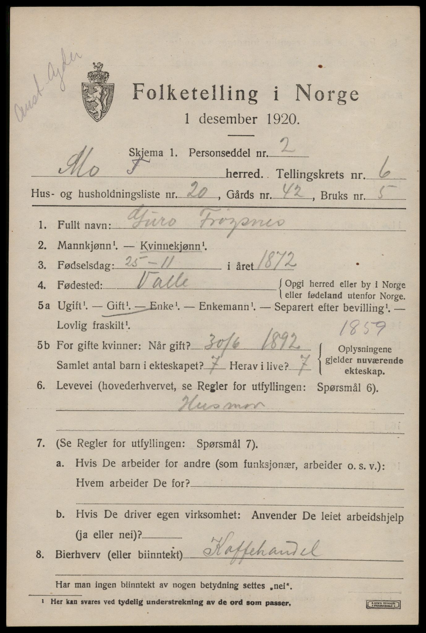 SAKO, 1920 census for Mo, 1920, p. 2406