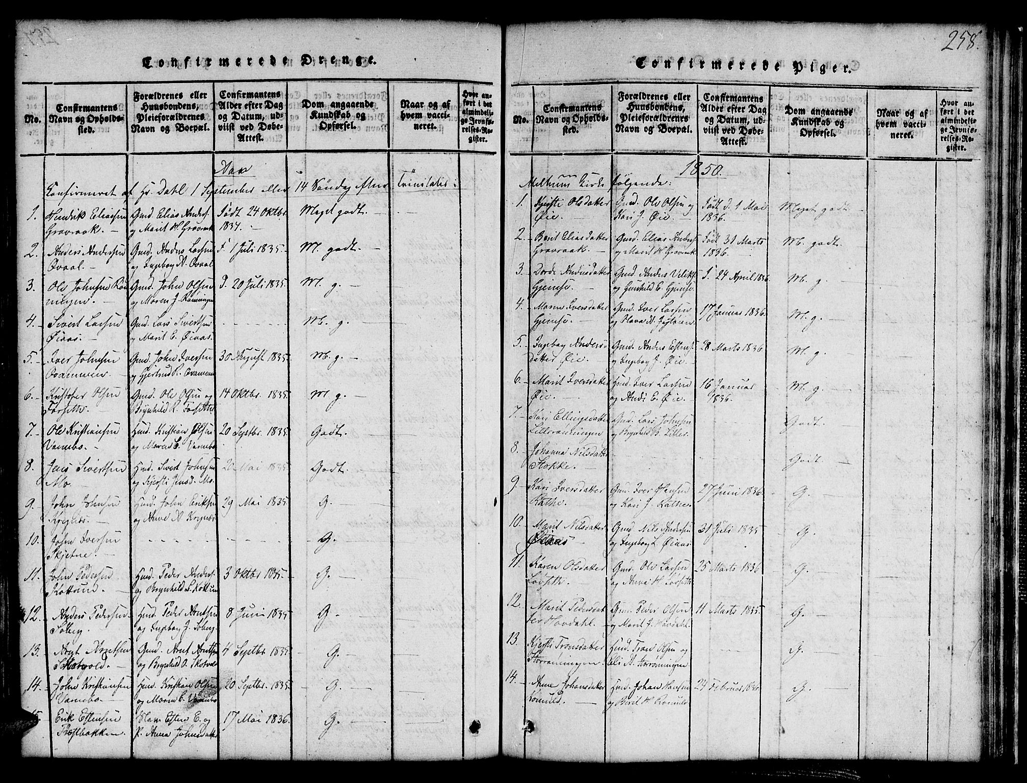 Ministerialprotokoller, klokkerbøker og fødselsregistre - Sør-Trøndelag, SAT/A-1456/691/L1092: Parish register (copy) no. 691C03, 1816-1852, p. 258