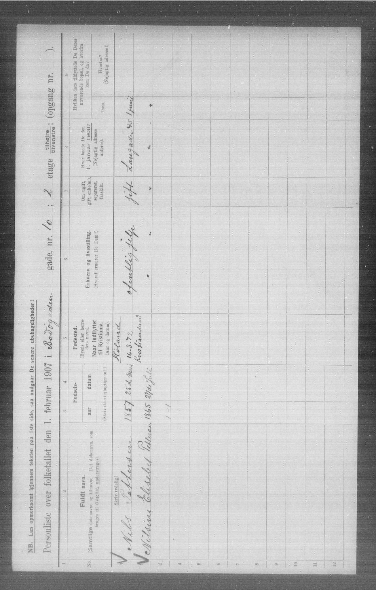 OBA, Municipal Census 1907 for Kristiania, 1907, p. 3548