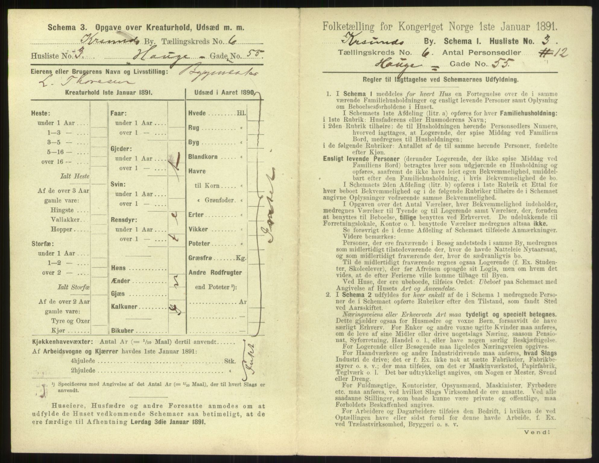 RA, 1891 census for 1503 Kristiansund, 1891, p. 540