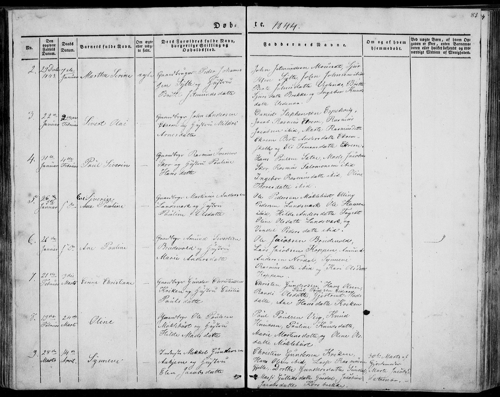 Ministerialprotokoller, klokkerbøker og fødselsregistre - Møre og Romsdal, AV/SAT-A-1454/501/L0005: Parish register (official) no. 501A05, 1831-1844, p. 83