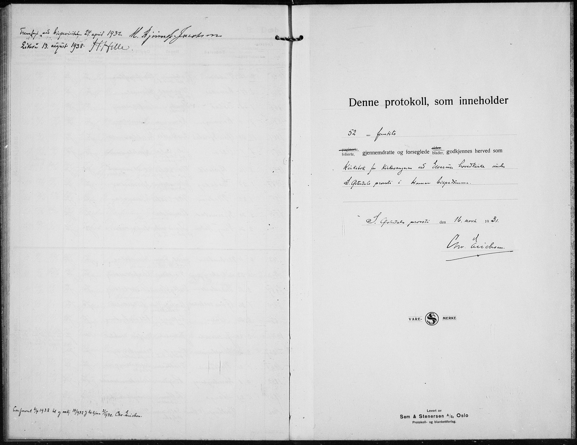 Elverum prestekontor, AV/SAH-PREST-044/H/Ha/Hab/L0017: Parish register (copy) no. 17, 1932-1941