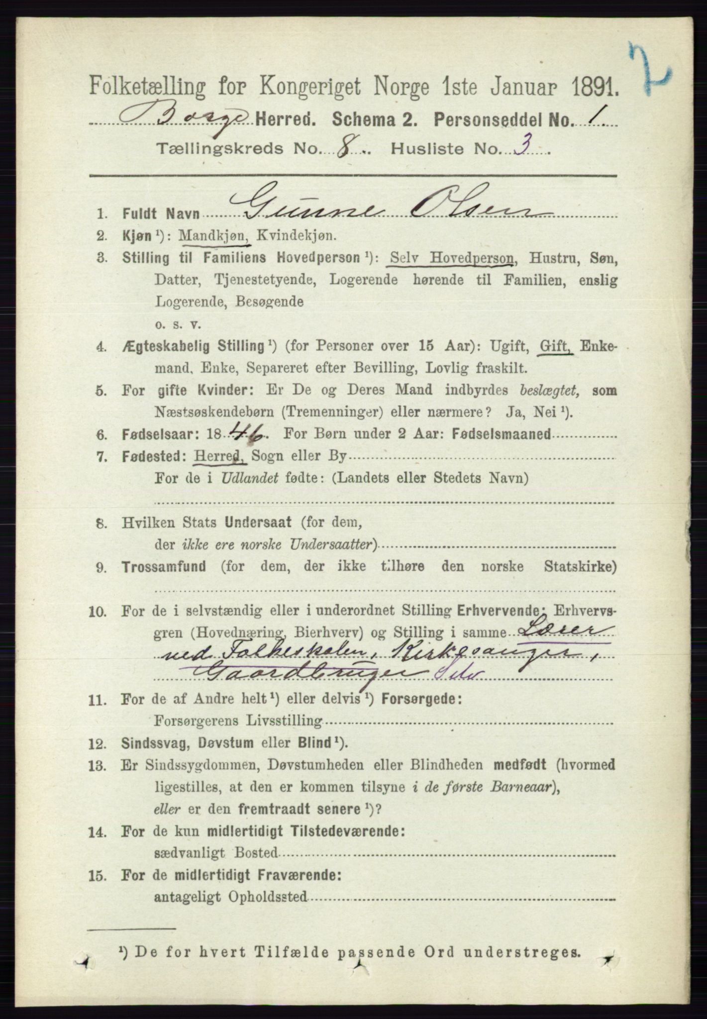 RA, 1891 census for 0113 Borge, 1891, p. 5139