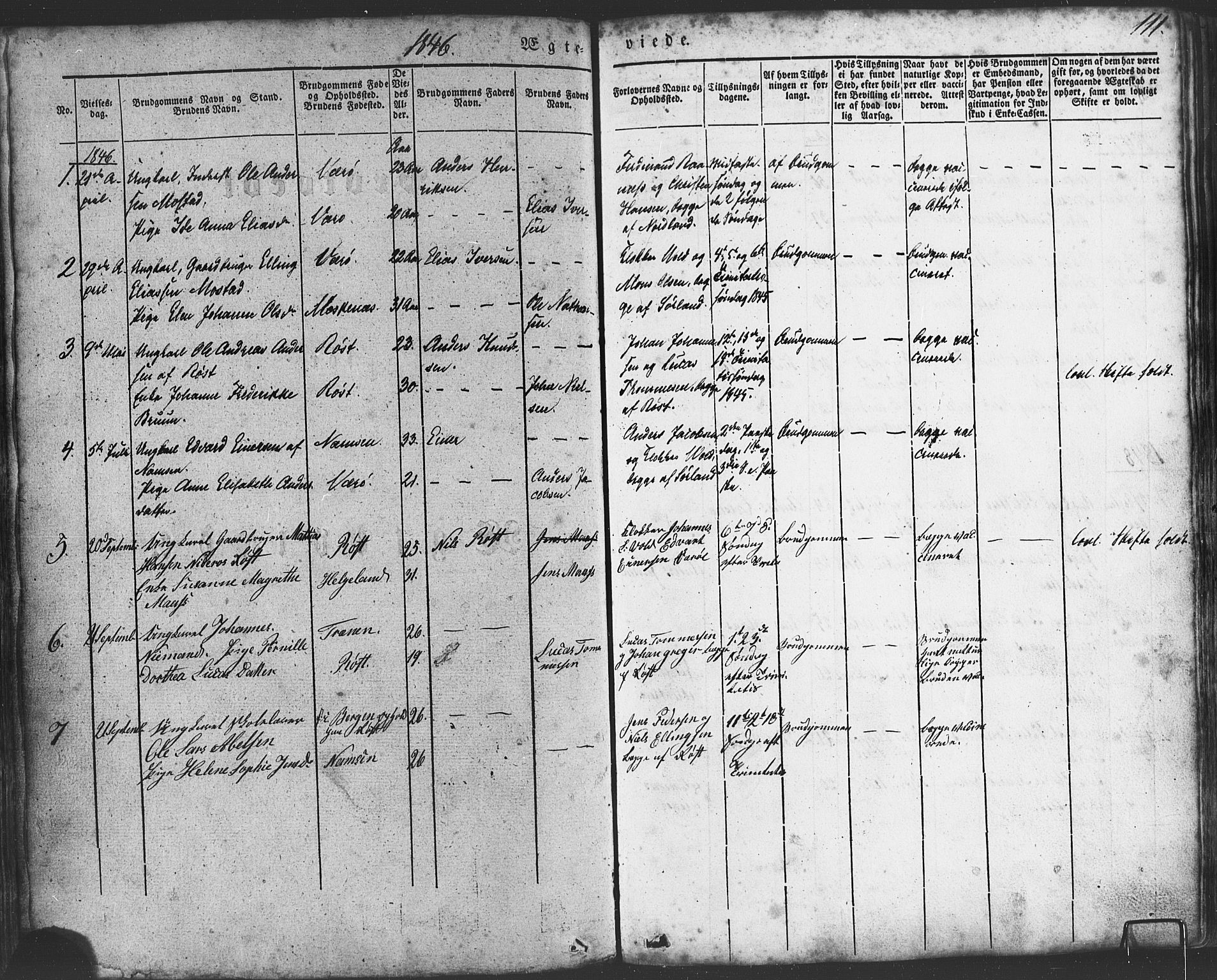 Ministerialprotokoller, klokkerbøker og fødselsregistre - Nordland, AV/SAT-A-1459/807/L0121: Parish register (official) no. 807A04, 1846-1879, p. 111