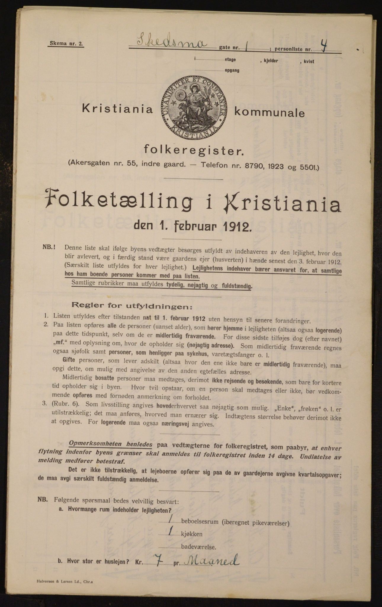 OBA, Municipal Census 1912 for Kristiania, 1912, p. 95526