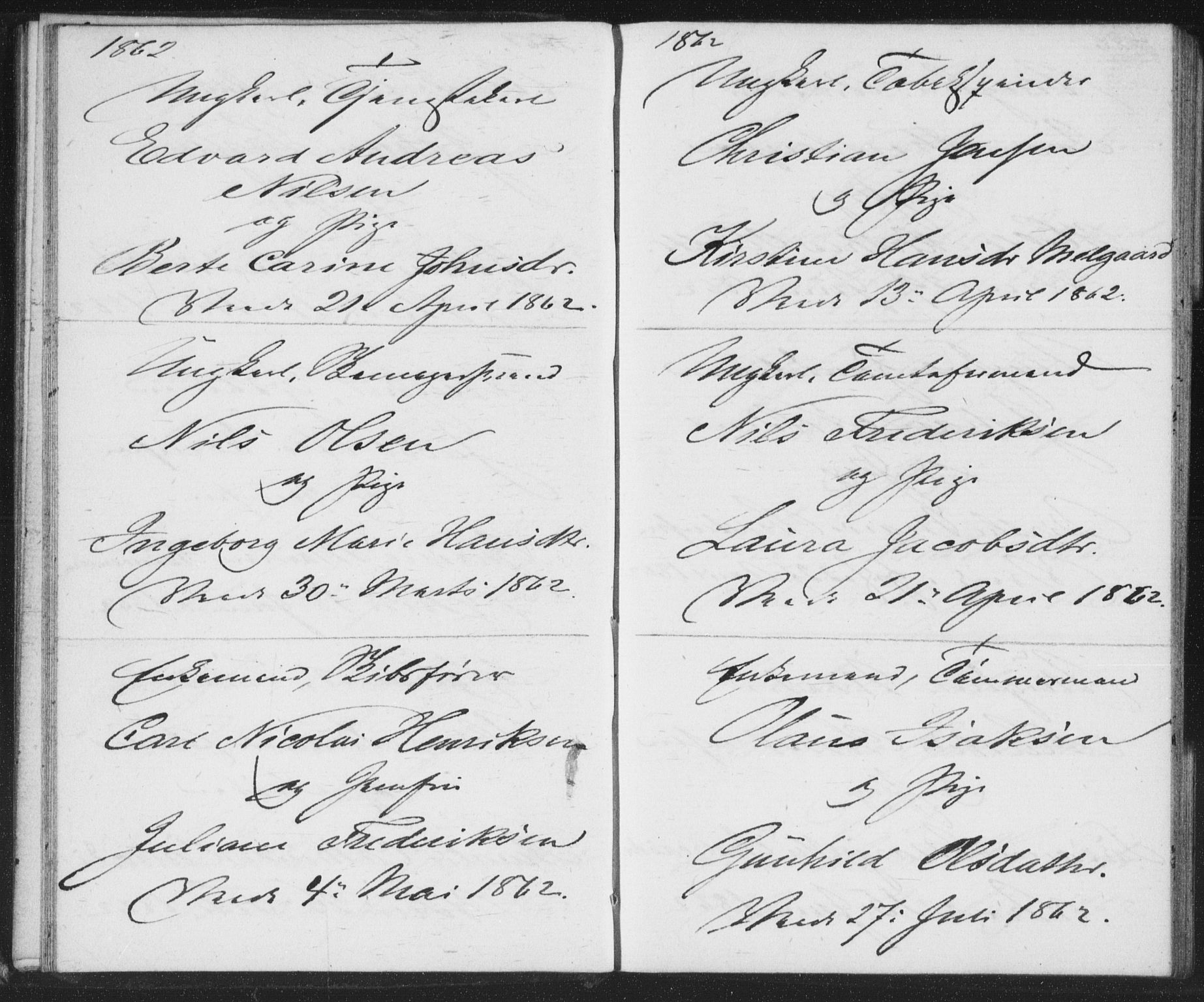 Bragernes kirkebøker, AV/SAKO-A-6/H/Ha/L0004: Banns register no. 4, 1860-1866