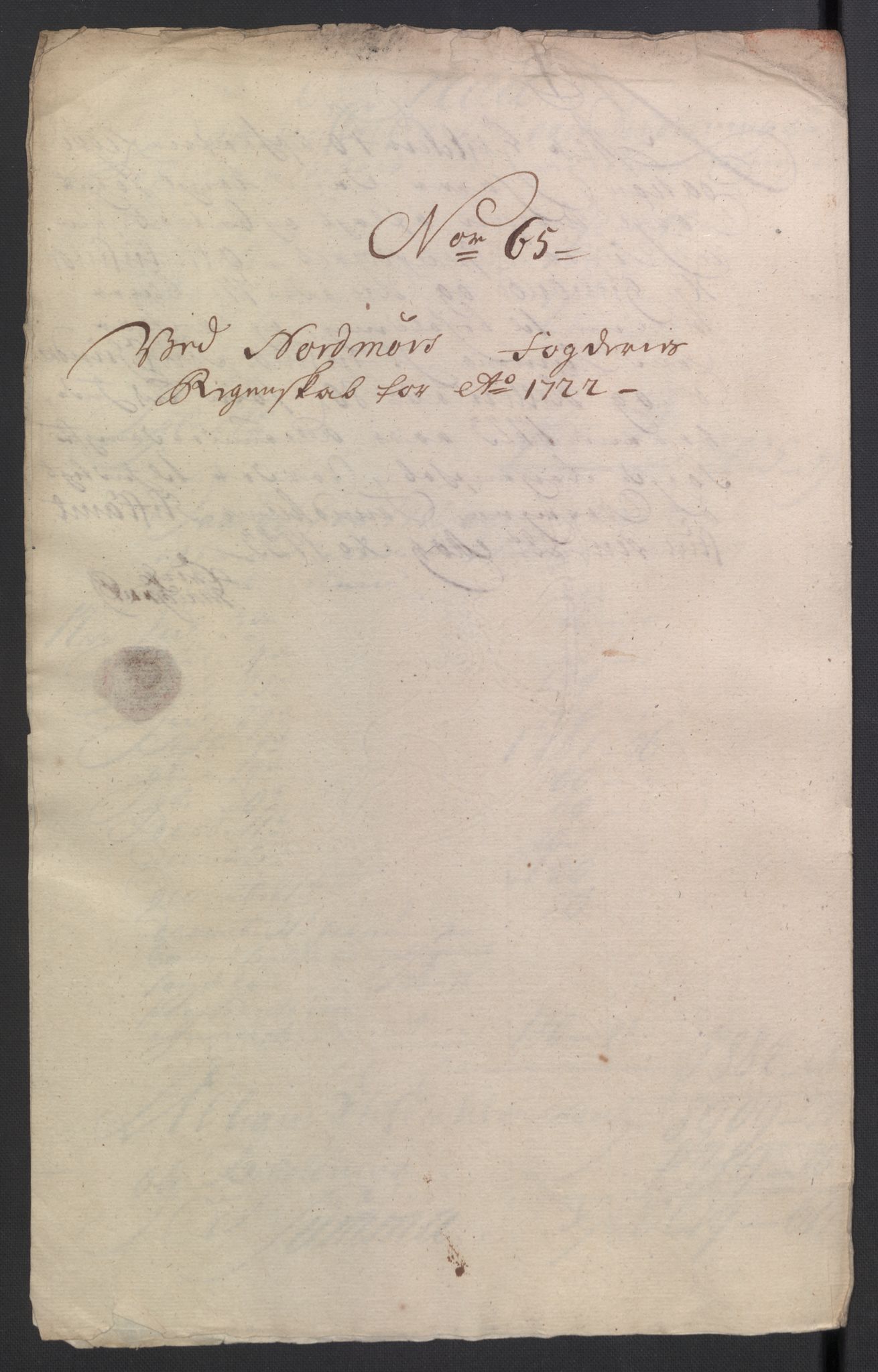 Rentekammeret inntil 1814, Reviderte regnskaper, Fogderegnskap, RA/EA-4092/R56/L3755: Fogderegnskap Nordmøre, 1722, p. 351