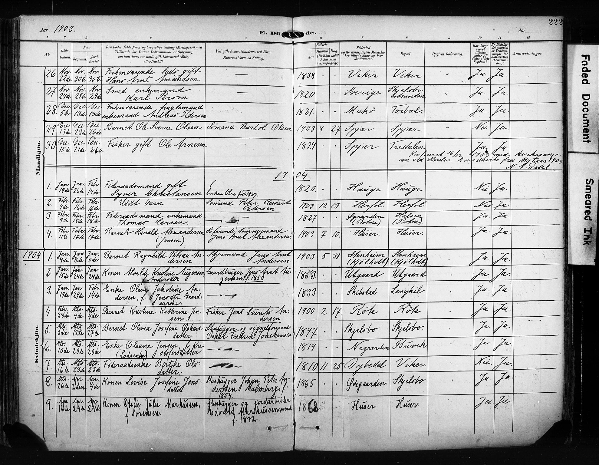 Hvaler prestekontor Kirkebøker, AV/SAO-A-2001/F/Fa/L0009: Parish register (official) no. I 9, 1895-1906, p. 222