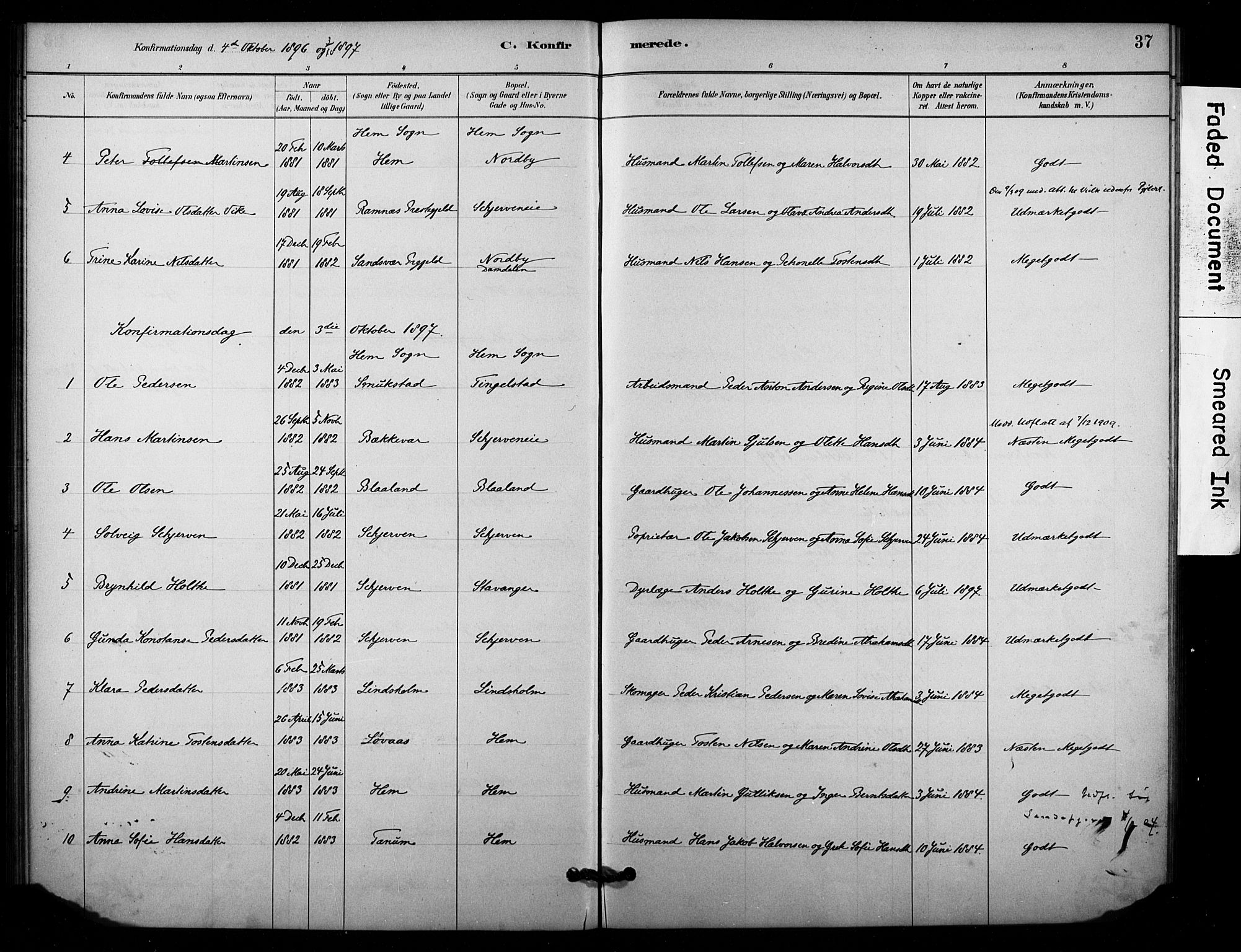 Lardal kirkebøker, SAKO/A-350/F/Fc/L0001: Parish register (official) no. III 1, 1881-1906, p. 37