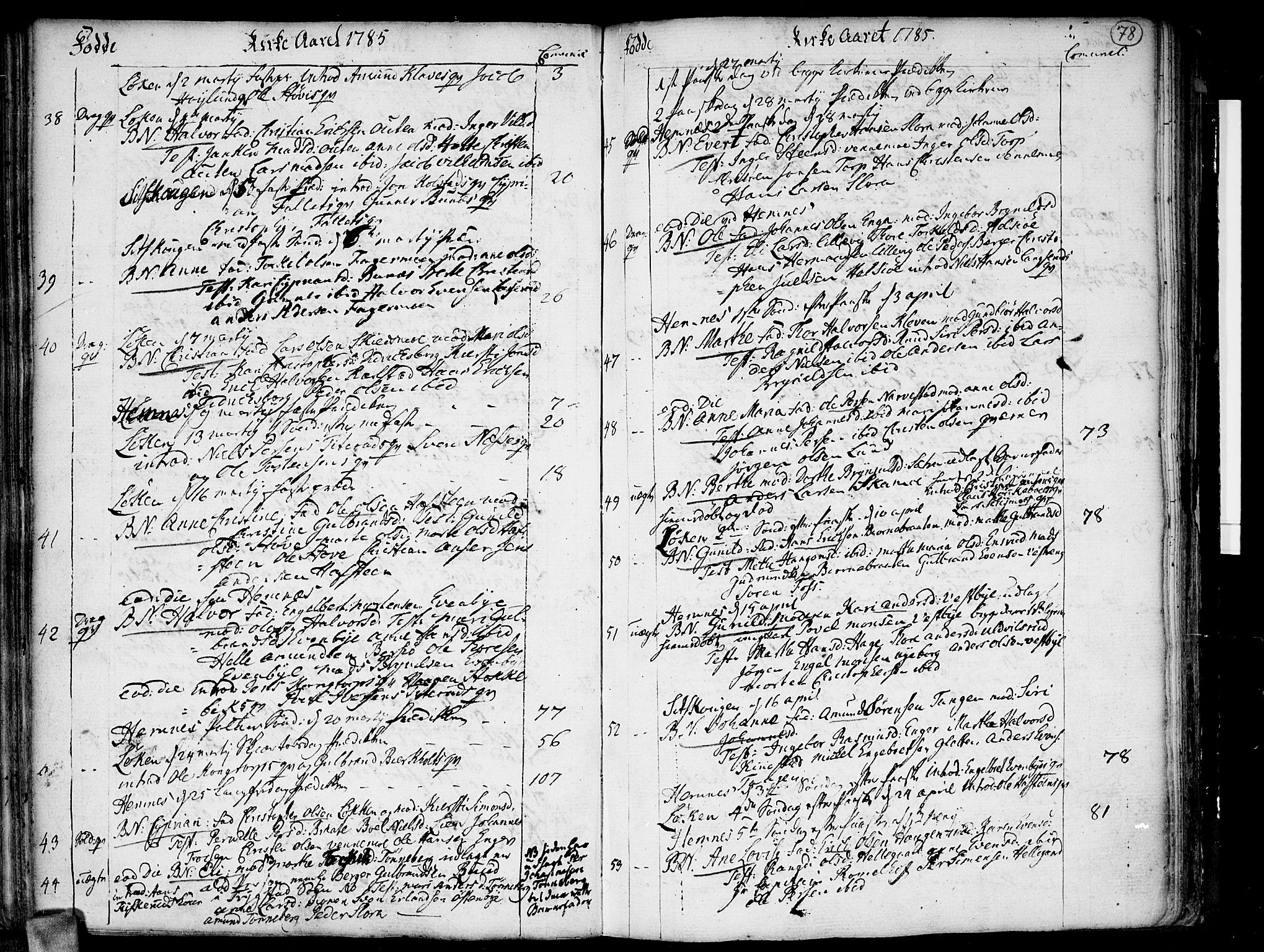 Høland prestekontor Kirkebøker, SAO/A-10346a/F/Fa/L0005: Parish register (official) no. I 5, 1780-1793, p. 78