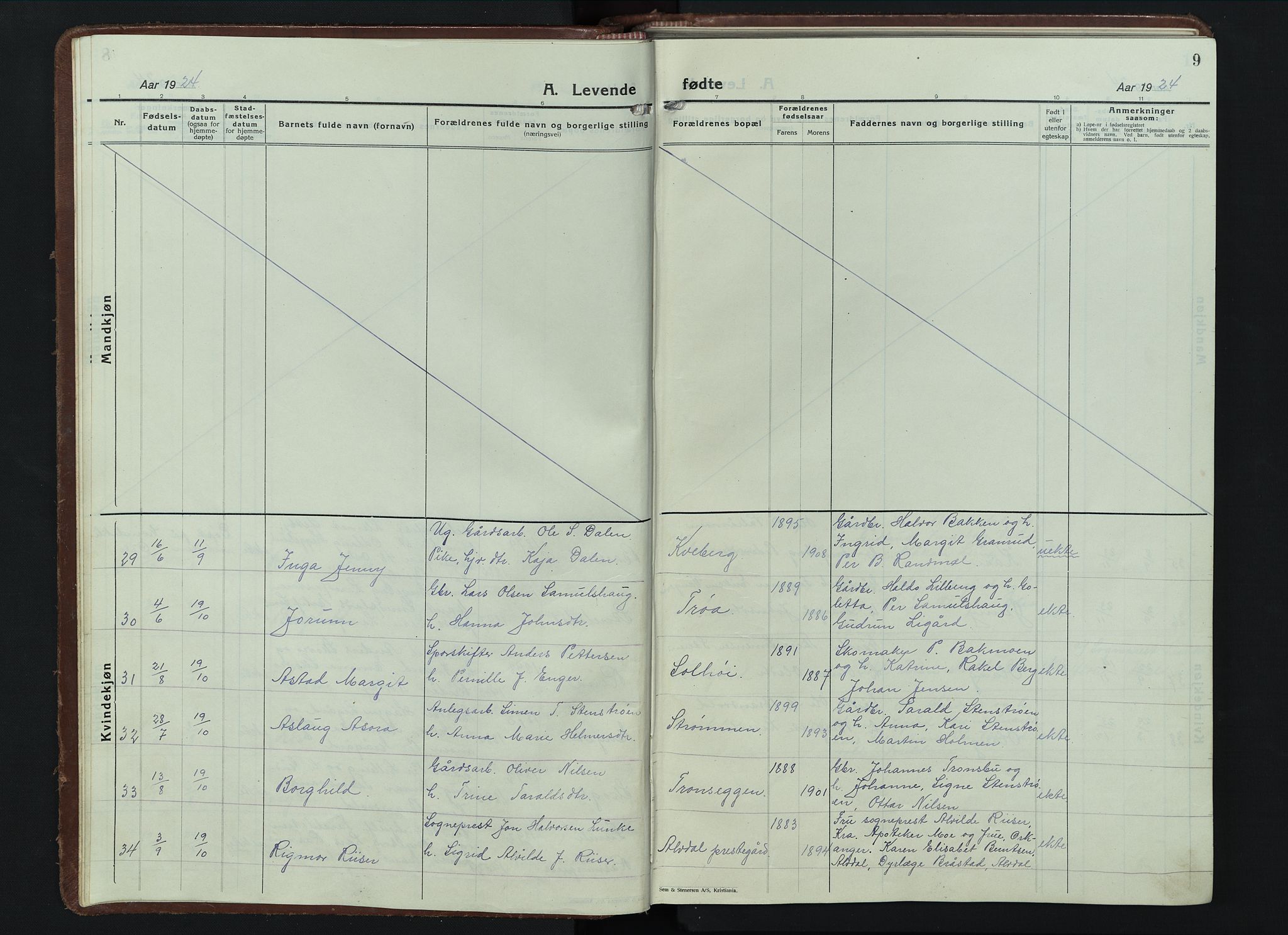 Alvdal prestekontor, AV/SAH-PREST-060/H/Ha/Hab/L0007: Parish register (copy) no. 7, 1924-1945, p. 9