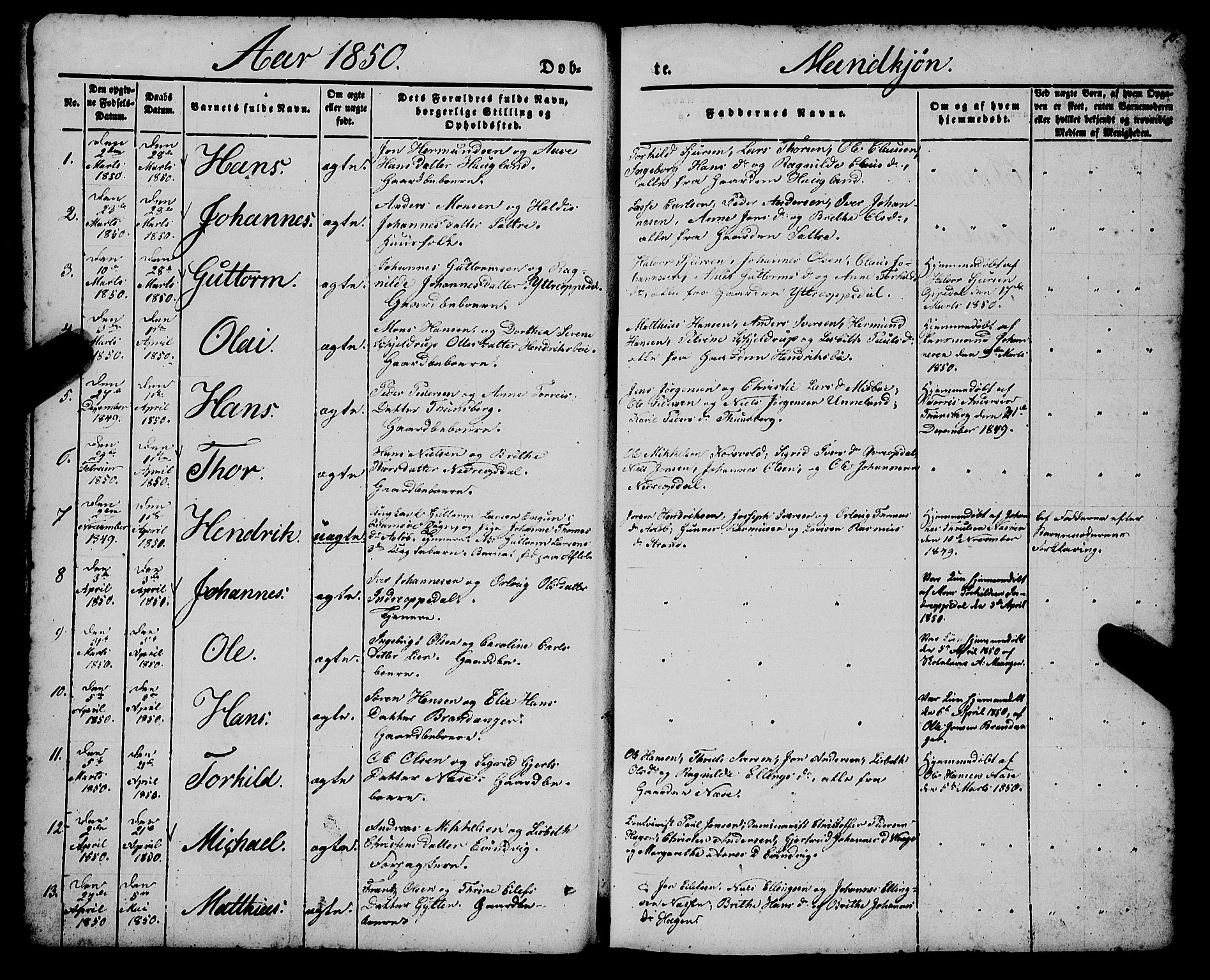 Gulen sokneprestembete, SAB/A-80201/H/Haa/Haaa/L0021: Parish register (official) no. A 21, 1848-1858, p. 10