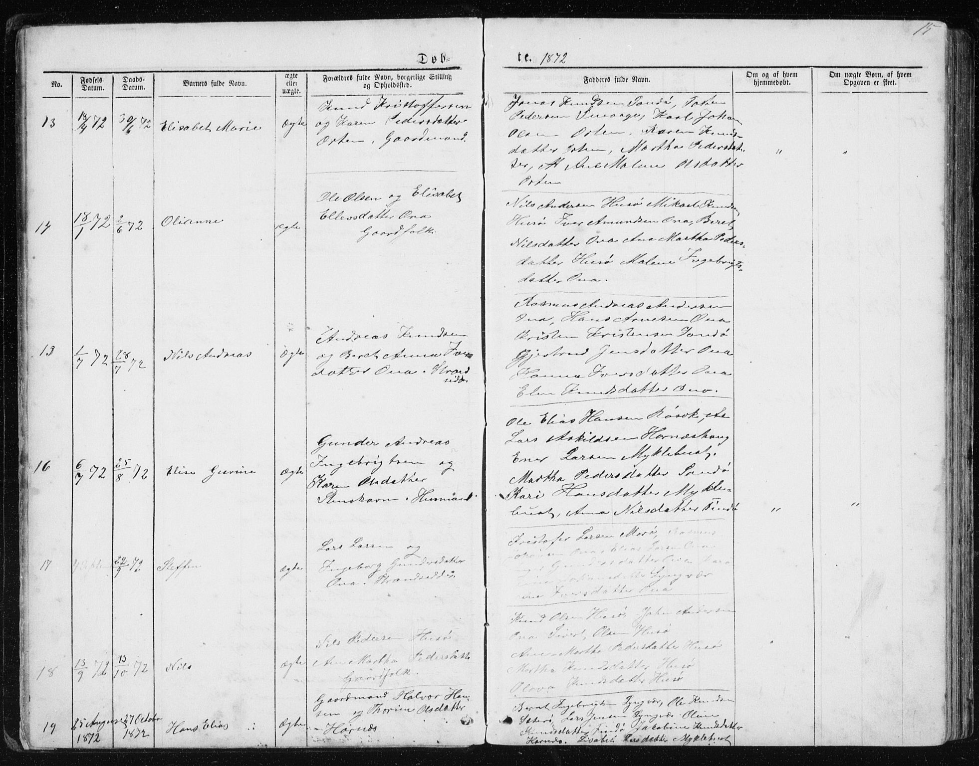 Ministerialprotokoller, klokkerbøker og fødselsregistre - Møre og Romsdal, AV/SAT-A-1454/561/L0732: Parish register (copy) no. 561C02, 1867-1900, p. 15