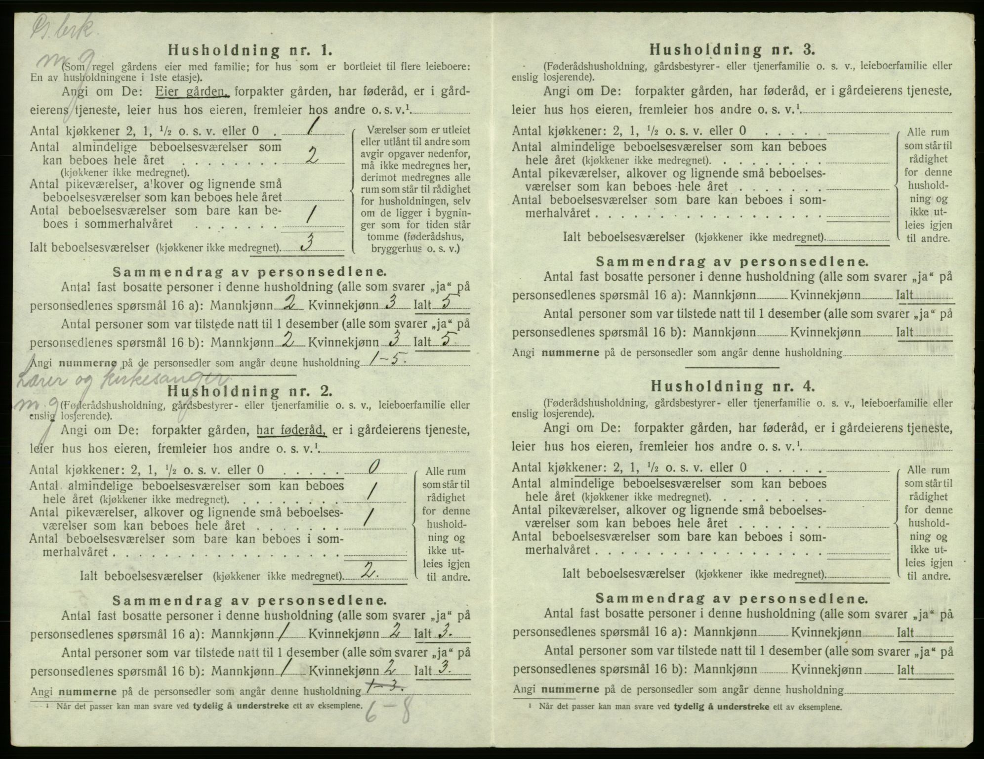 SAB, 1920 census for Bremnes, 1920, p. 360