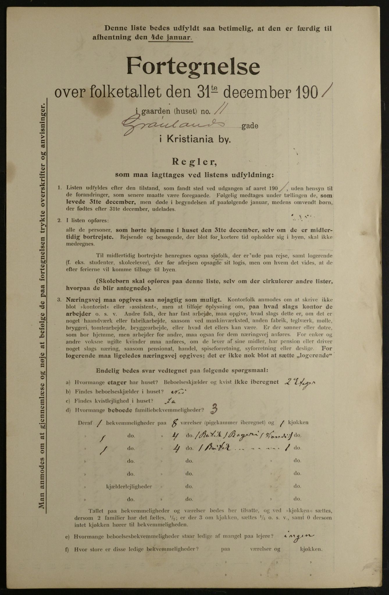 OBA, Municipal Census 1901 for Kristiania, 1901, p. 5057