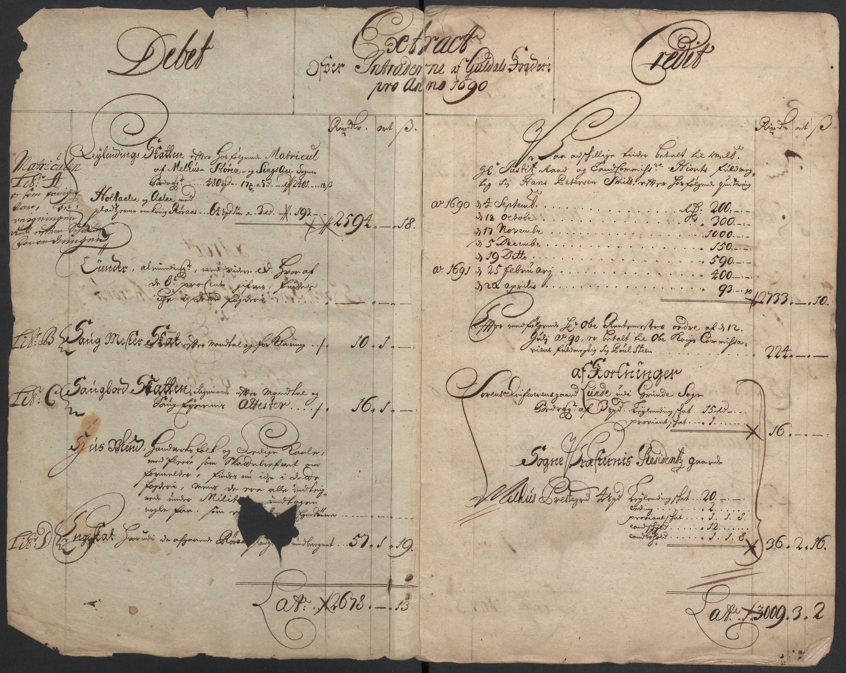 Rentekammeret inntil 1814, Reviderte regnskaper, Fogderegnskap, RA/EA-4092/R59/L3940: Fogderegnskap Gauldal, 1689-1690, p. 183