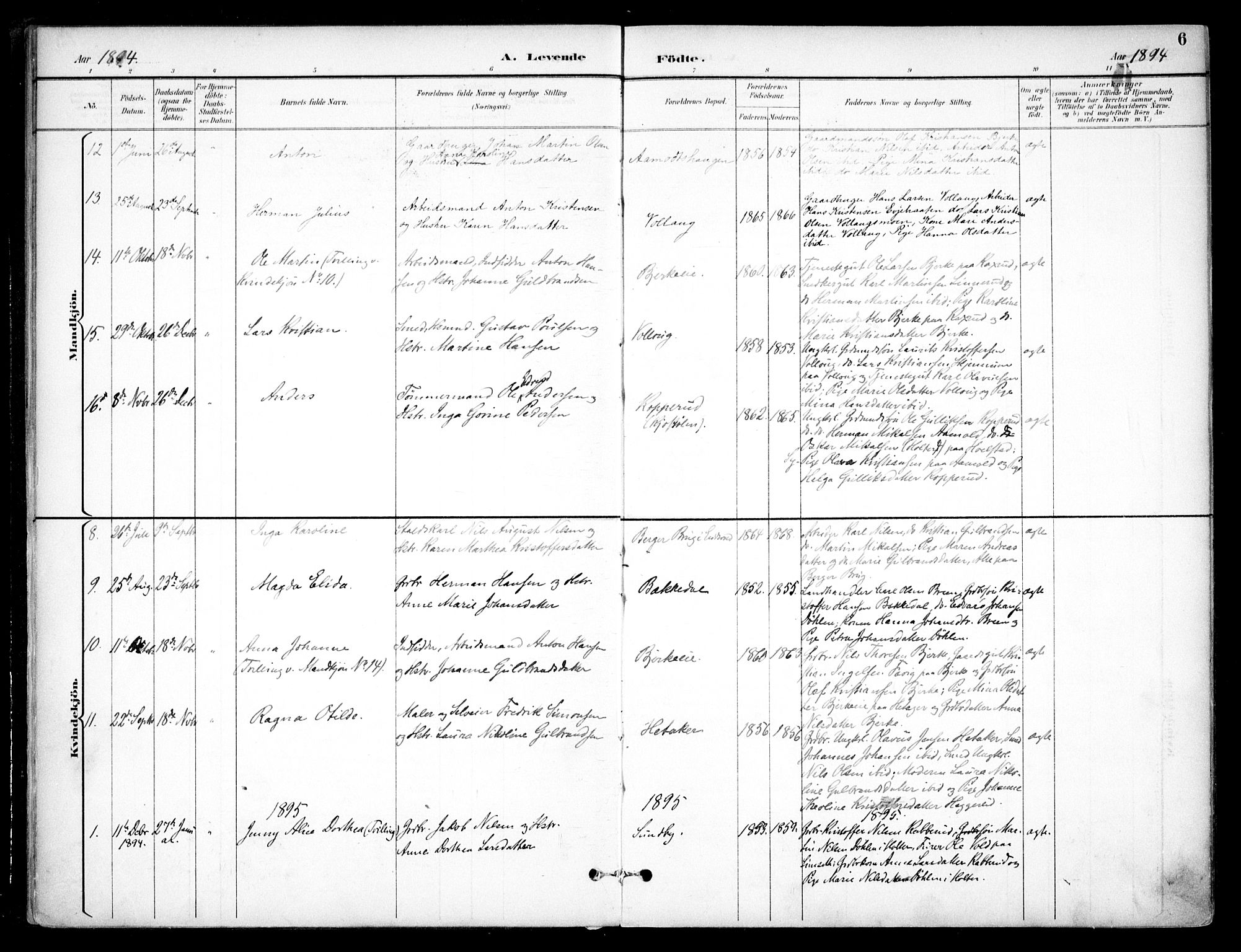 Nannestad prestekontor Kirkebøker, SAO/A-10414a/F/Fc/L0002: Parish register (official) no. III 2, 1893-1907, p. 6