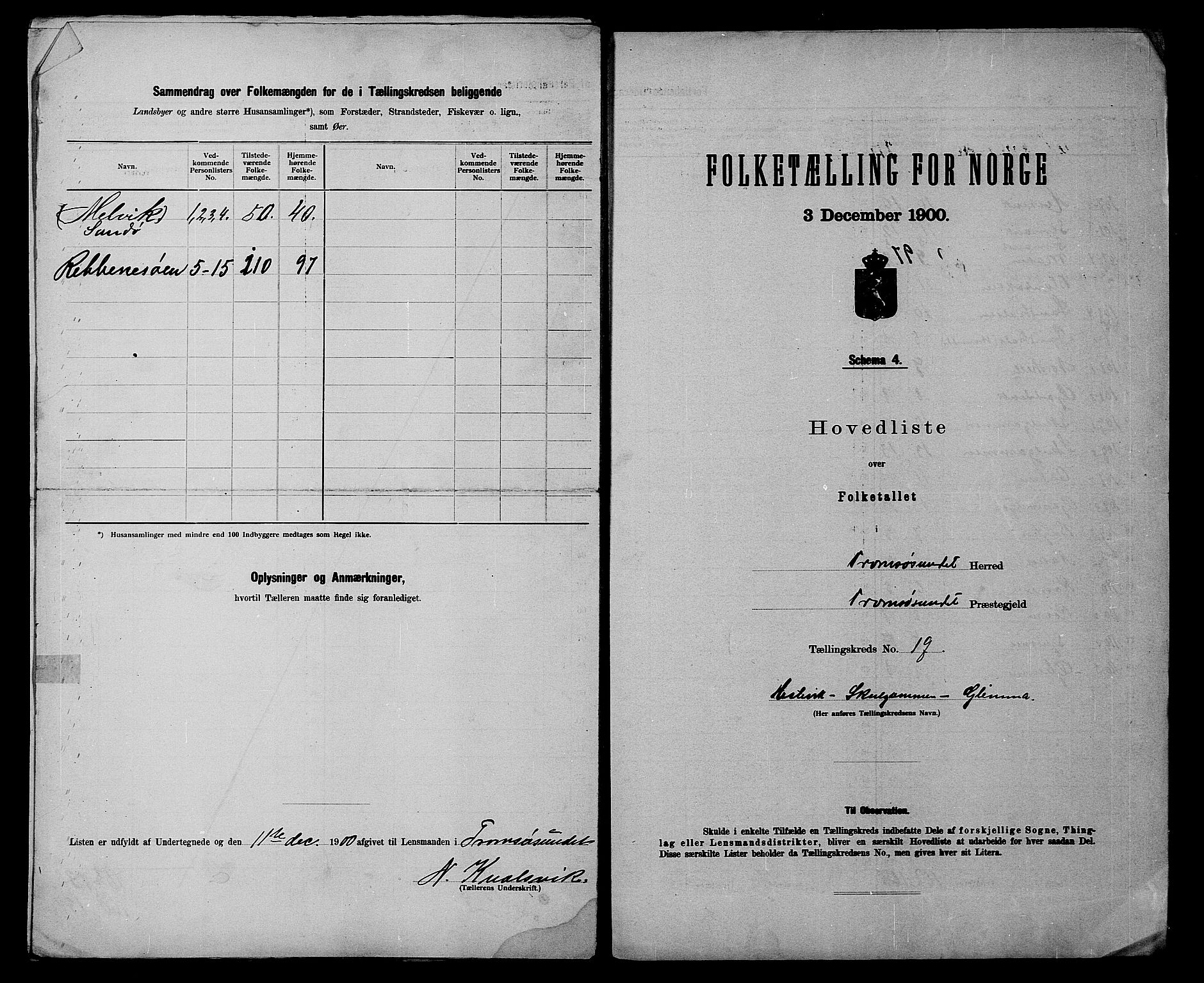 SATØ, 1900 census for Tromsøysund, 1900, p. 42