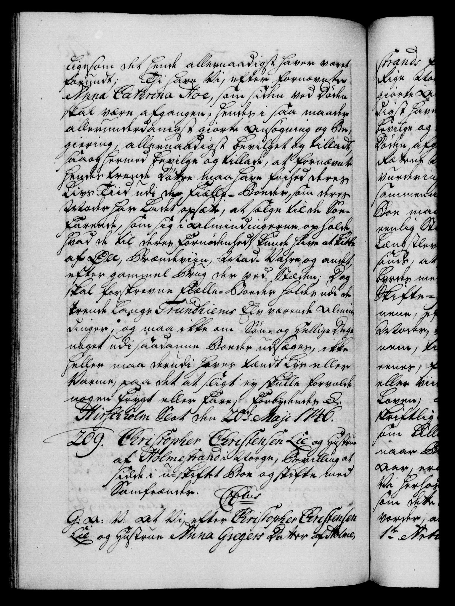 Danske Kanselli 1572-1799, AV/RA-EA-3023/F/Fc/Fca/Fcaa/L0034: Norske registre, 1745-1746, p. 476b