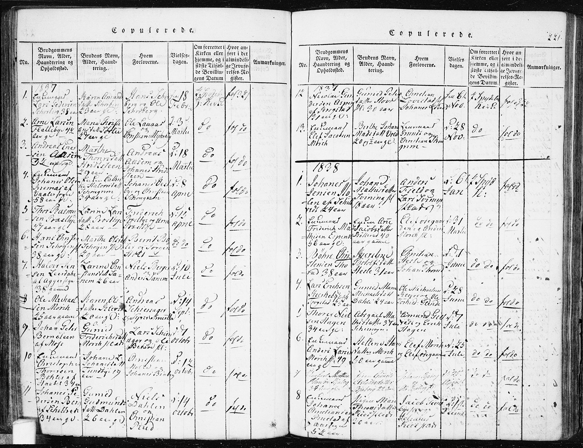 Spydeberg prestekontor Kirkebøker, AV/SAO-A-10924/F/Fa/L0004: Parish register (official) no. I 4, 1814-1841, p. 221