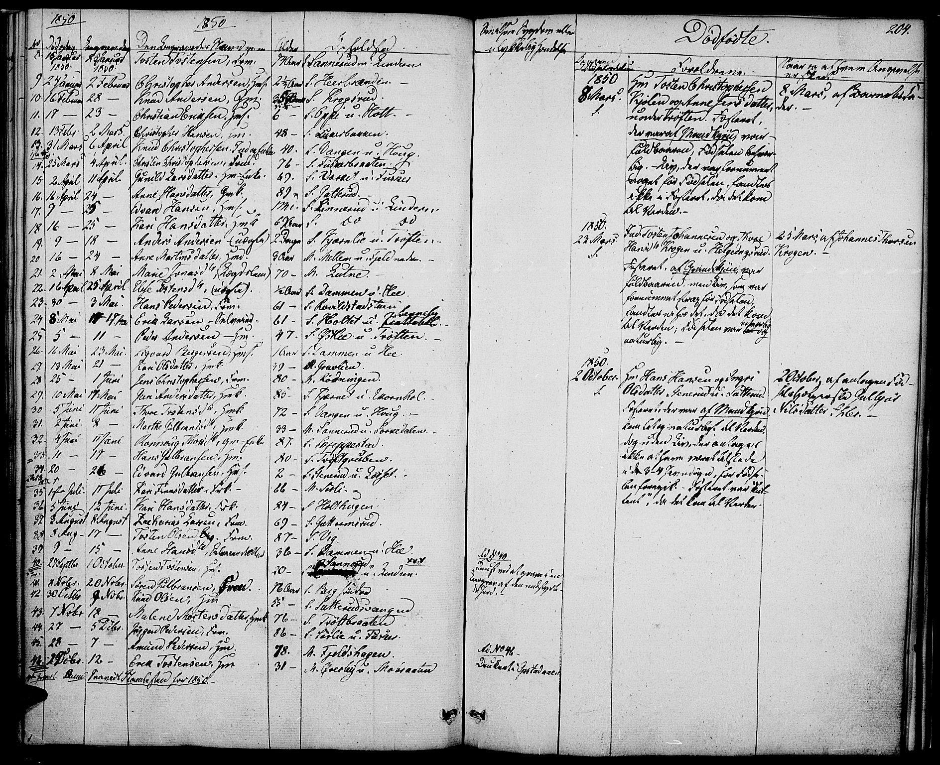 Nord-Odal prestekontor, SAH/PREST-032/H/Ha/Haa/L0002: Parish register (official) no. 2, 1839-1850, p. 204