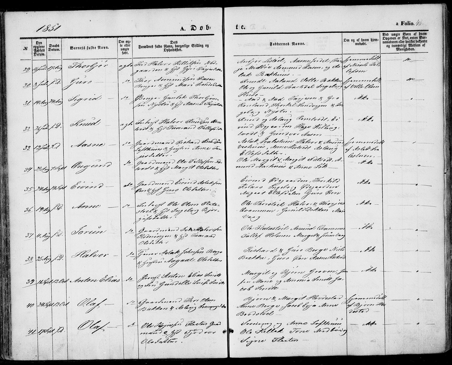 Vinje kirkebøker, AV/SAKO-A-312/F/Fa/L0004: Parish register (official) no. I 4, 1843-1869, p. 46