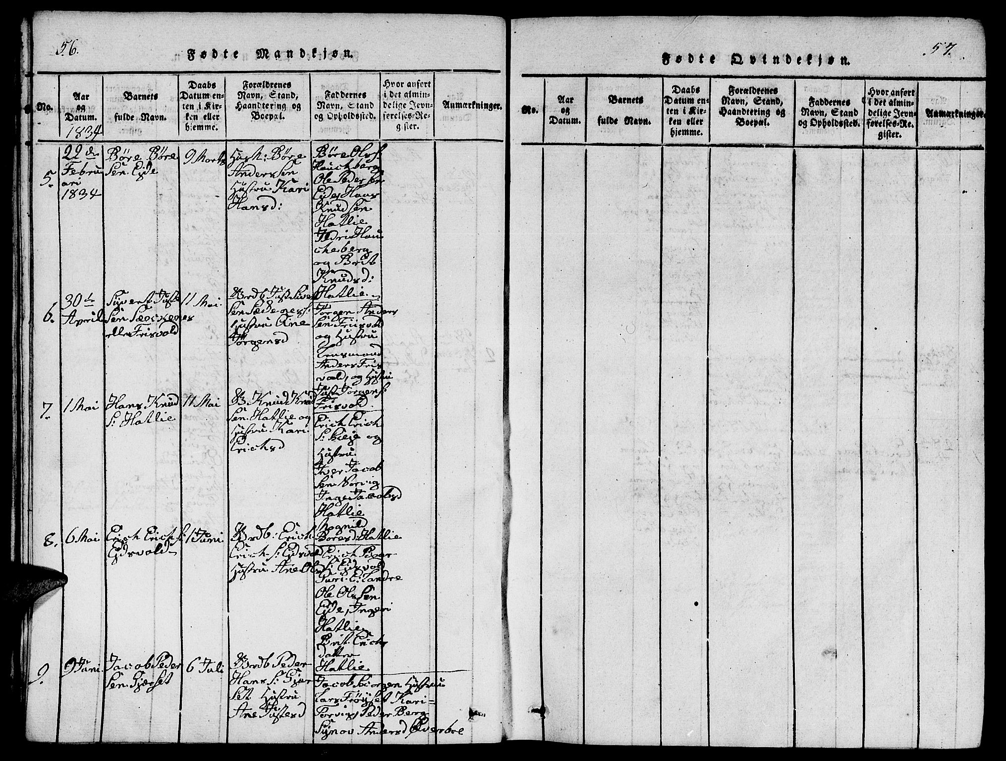 Ministerialprotokoller, klokkerbøker og fødselsregistre - Møre og Romsdal, AV/SAT-A-1454/542/L0558: Parish register (copy) no. 542C01, 1818-1836, p. 56-57