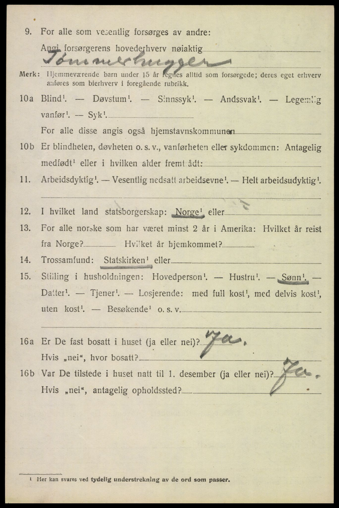 SAH, 1920 census for Elverum, 1920, p. 23383