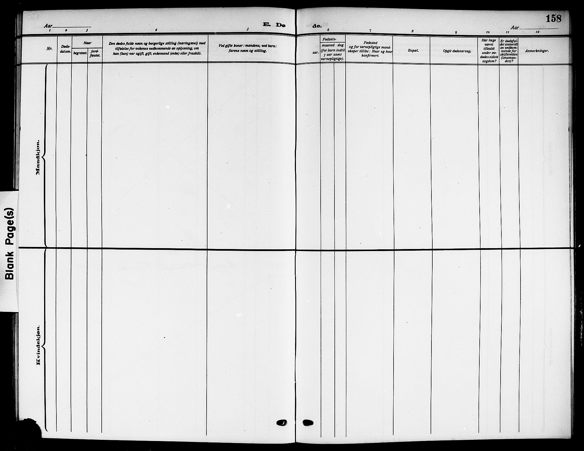 Lier kirkebøker, SAKO/A-230/G/Gb/L0003: Parish register (copy) no. II 3, 1911-1919, p. 158