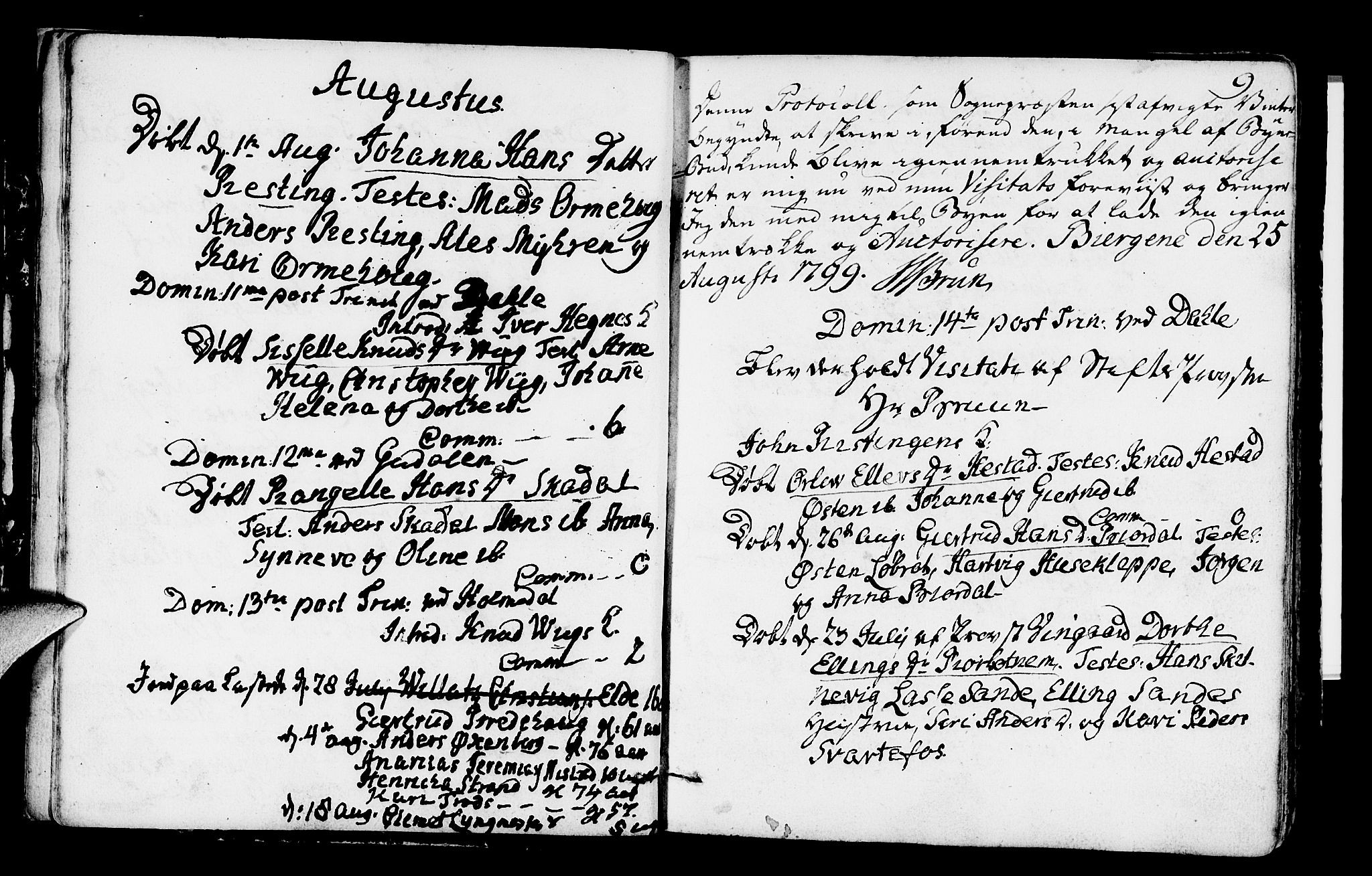 Fjaler sokneprestembete, SAB/A-79801/H/Haa/Haaa/L0003: Parish register (official) no. A 3, 1799-1814, p. 9