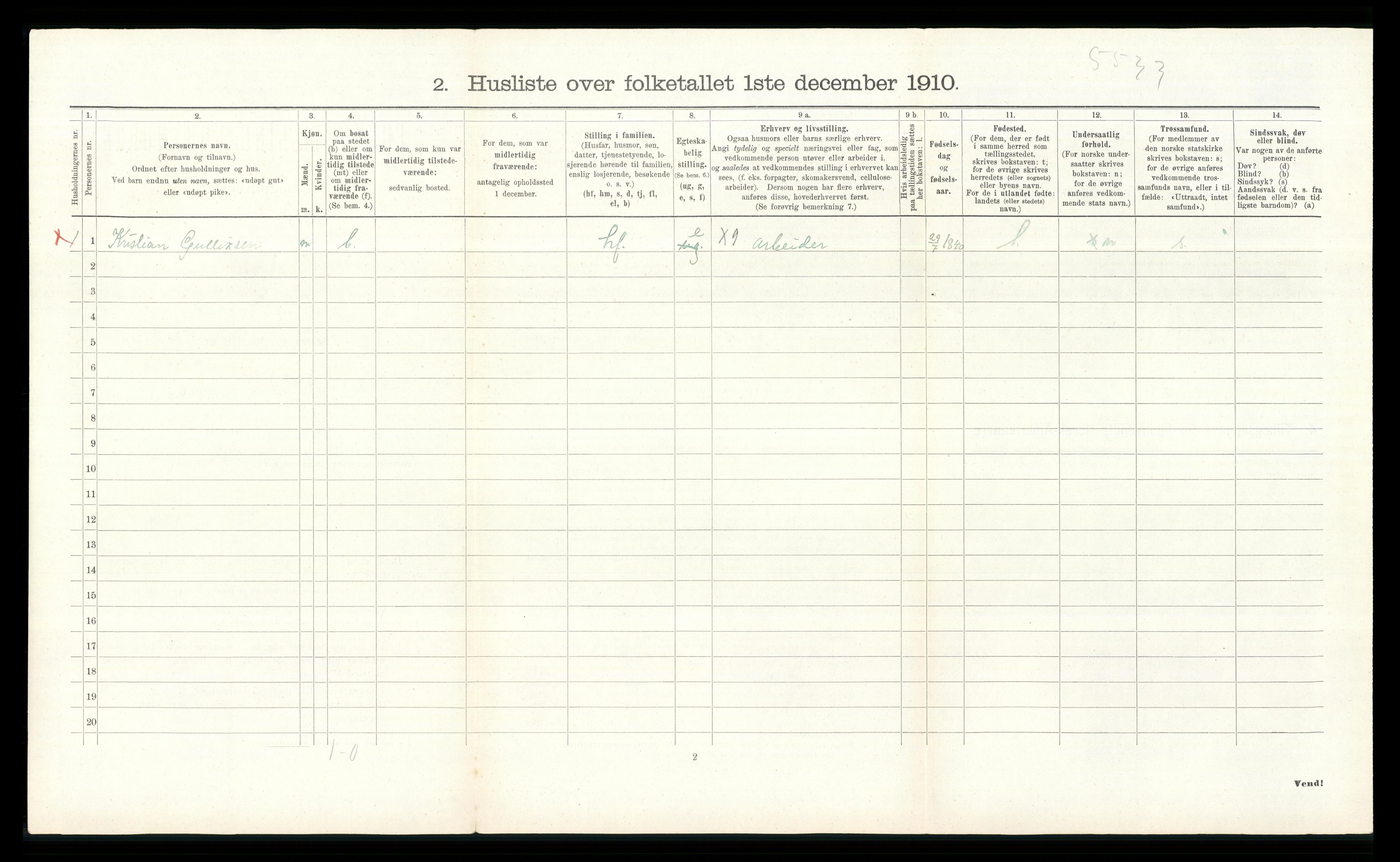 RA, 1910 census for Øvre Eiker, 1910, p. 2486