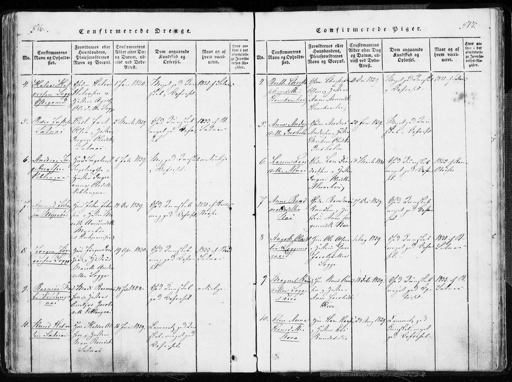 Ministerialprotokoller, klokkerbøker og fødselsregistre - Møre og Romsdal, SAT/A-1454/544/L0571: Parish register (official) no. 544A04, 1818-1853, p. 516-517