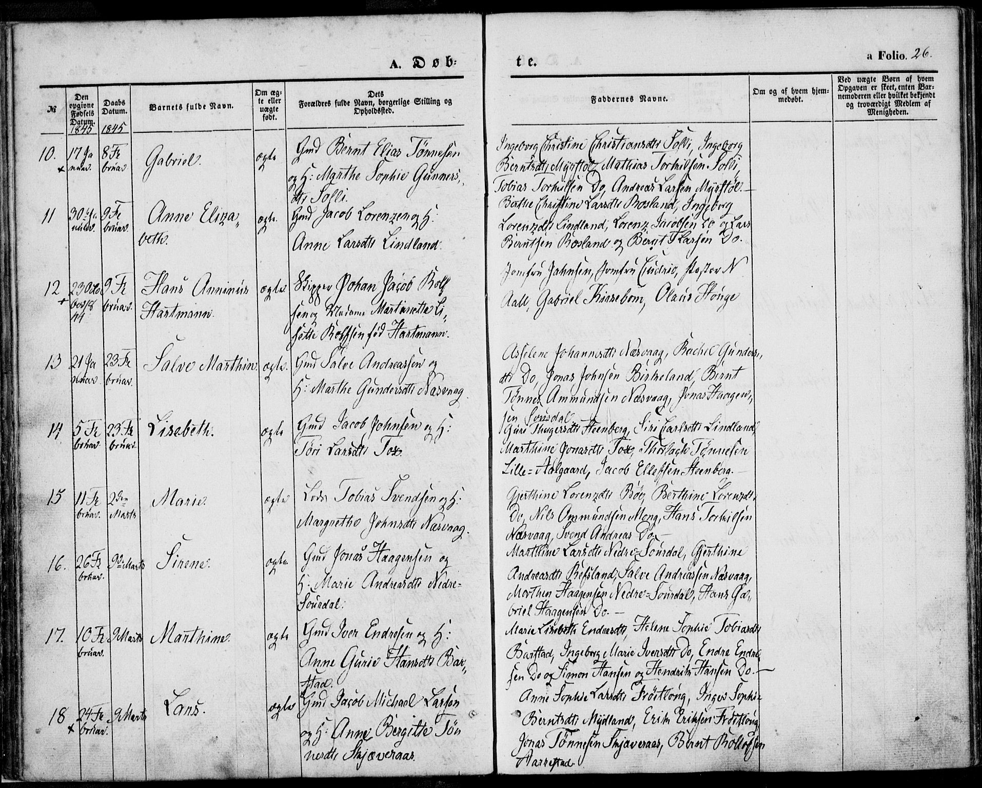 Sokndal sokneprestkontor, AV/SAST-A-101808: Parish register (official) no. A 8.1, 1842-1857, p. 26