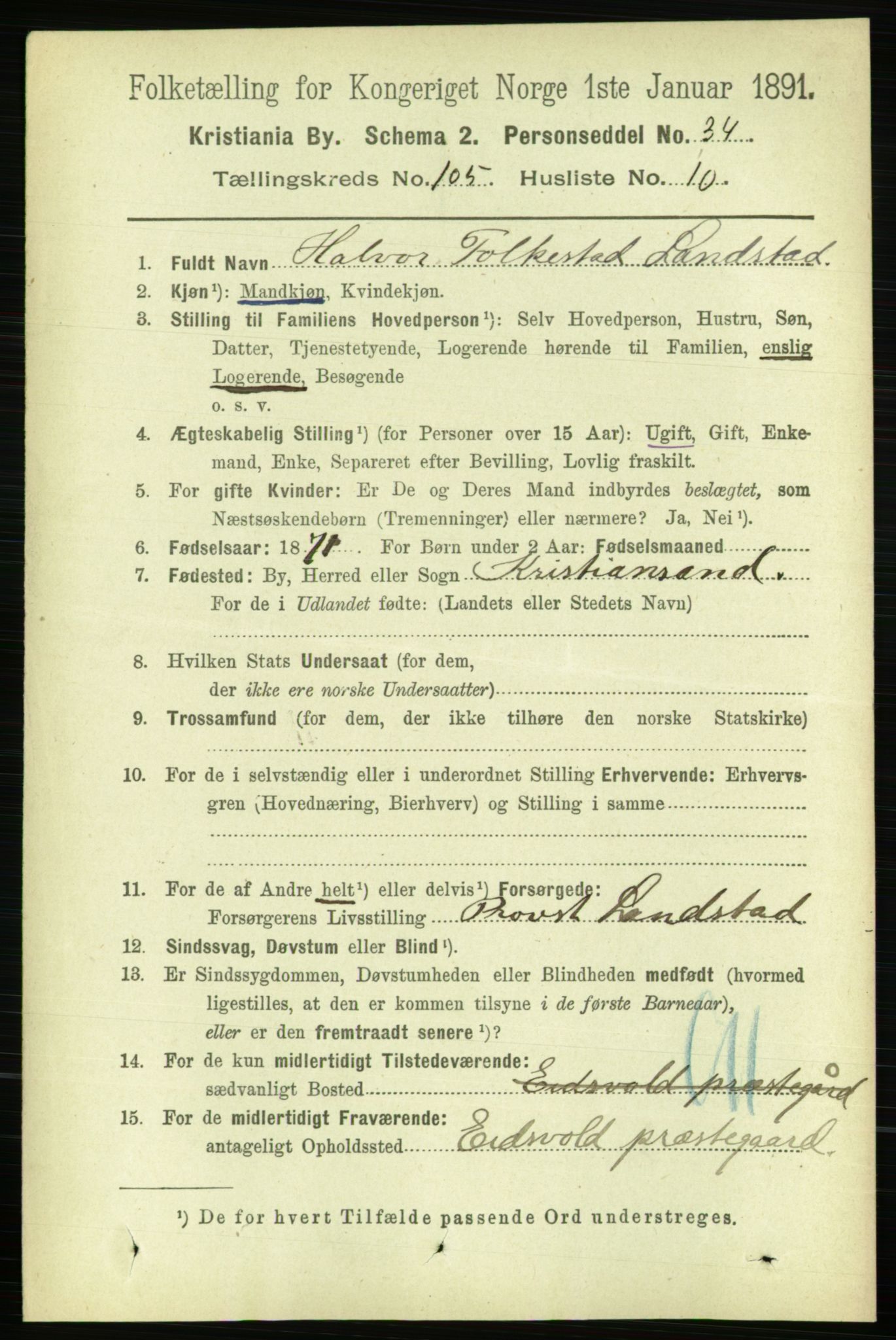 RA, 1891 census for 0301 Kristiania, 1891, p. 53358