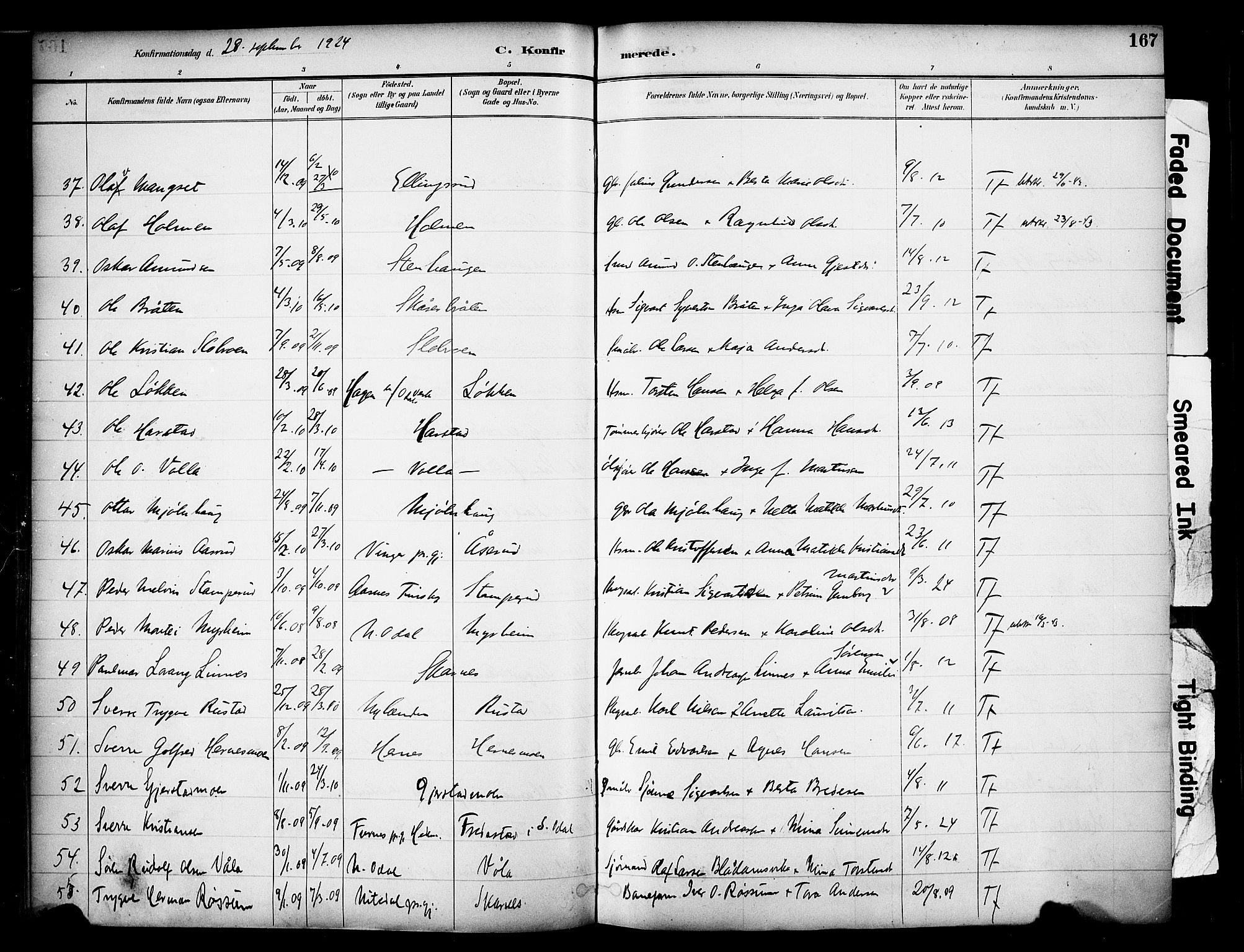 Sør-Odal prestekontor, AV/SAH-PREST-030/H/Ha/Haa/L0007: Parish register (official) no. 7, 1886-1925, p. 167