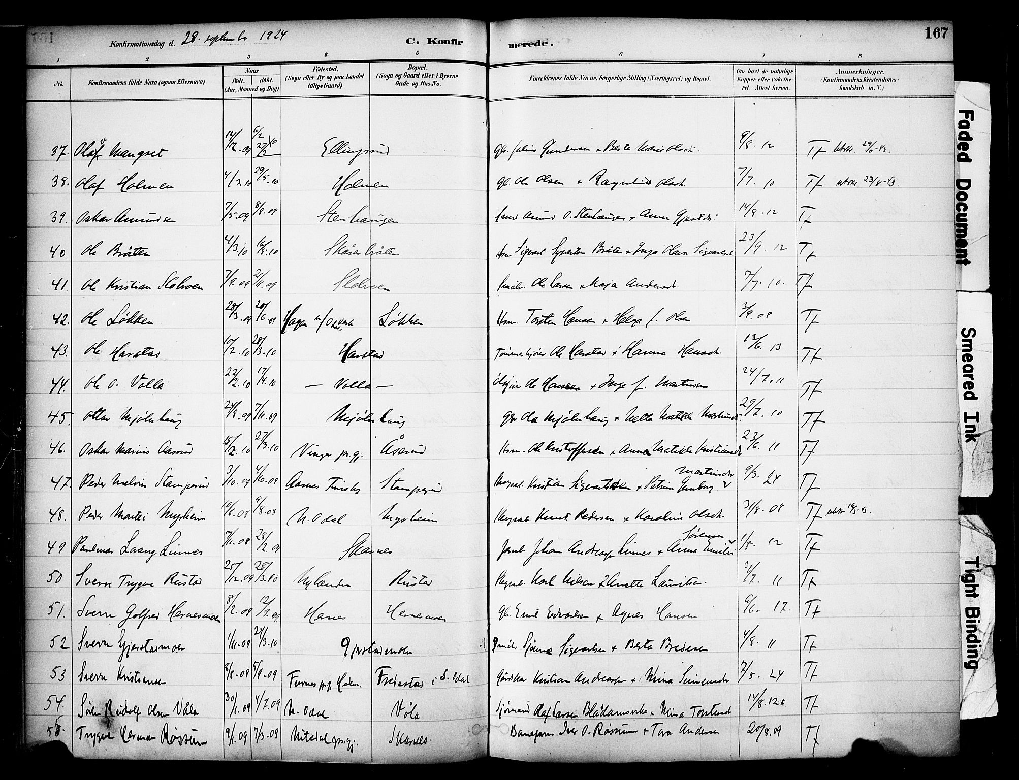 Sør-Odal prestekontor, AV/SAH-PREST-030/H/Ha/Haa/L0007: Parish register (official) no. 7, 1886-1925, p. 167