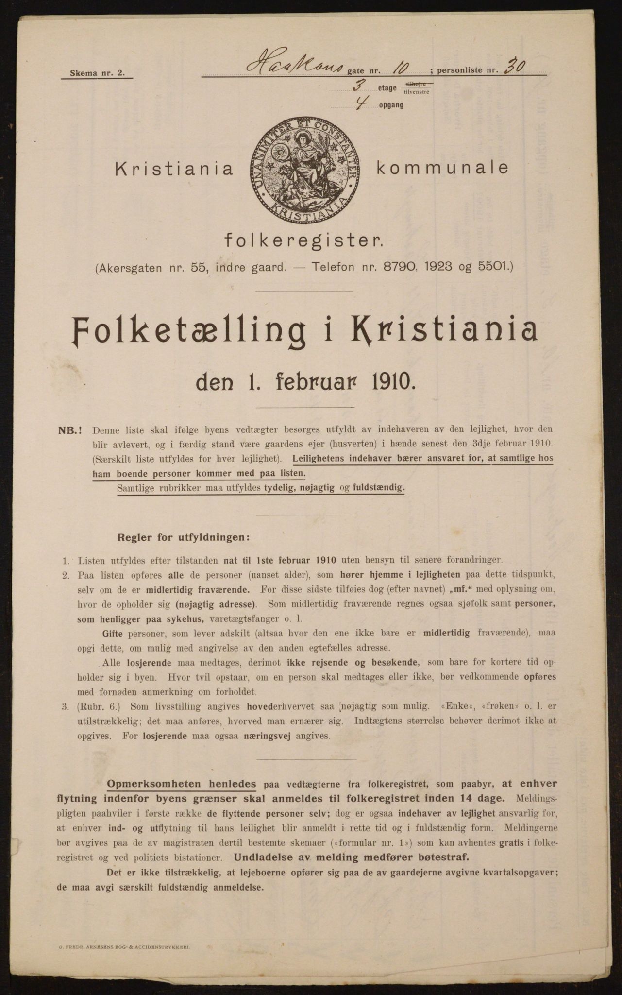 OBA, Municipal Census 1910 for Kristiania, 1910, p. 41828