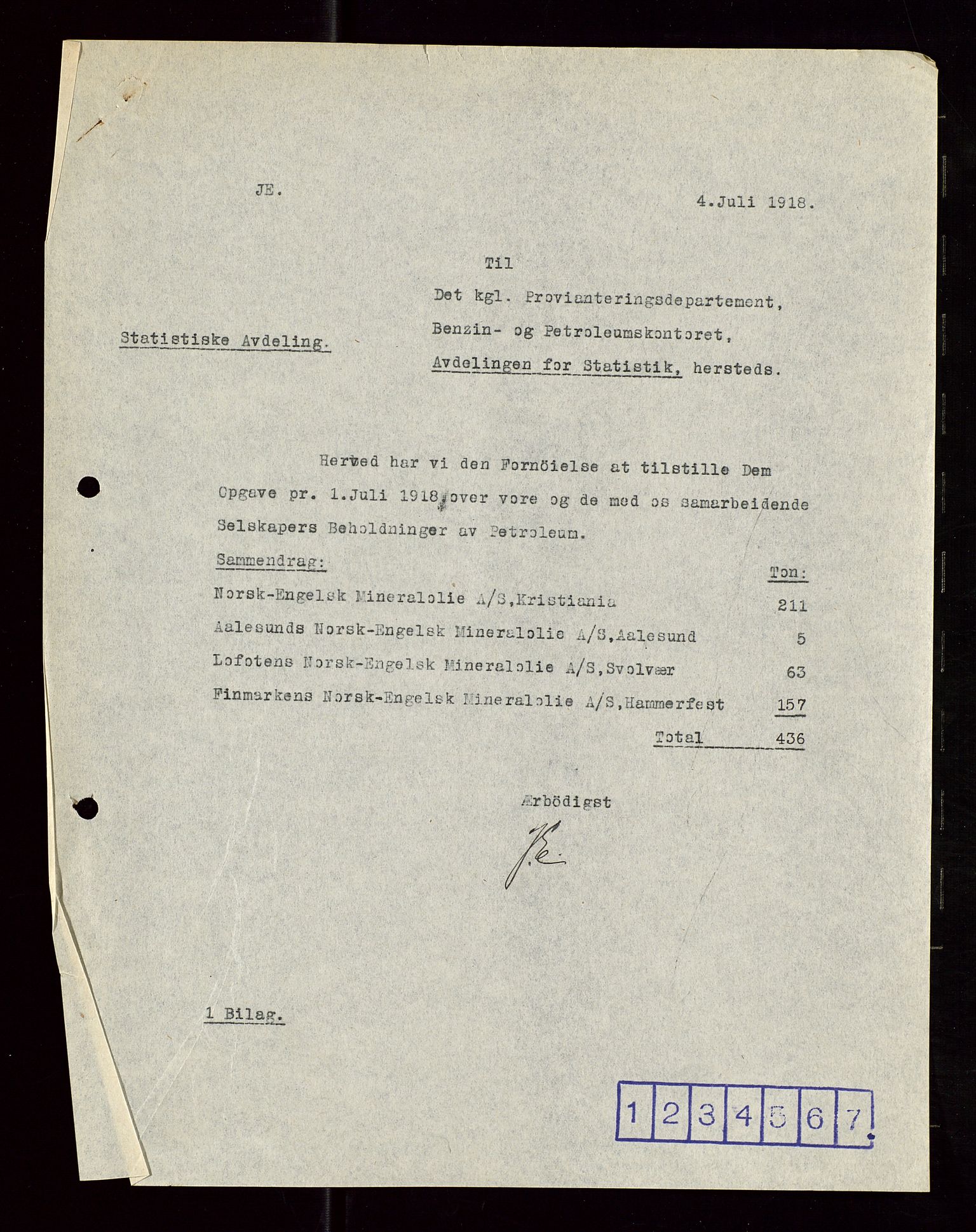 Pa 1521 - A/S Norske Shell, AV/SAST-A-101915/E/Ea/Eaa/L0006: Sjefskorrespondanse, 1918, p. 253